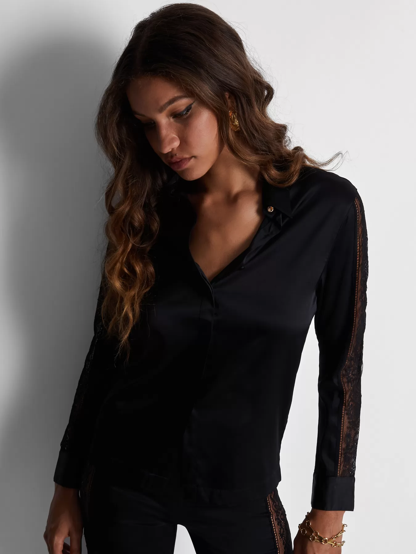 Czarny Jedwabna koszulka Aubade Midnight Whisper 2S44 - zdjęcie 1