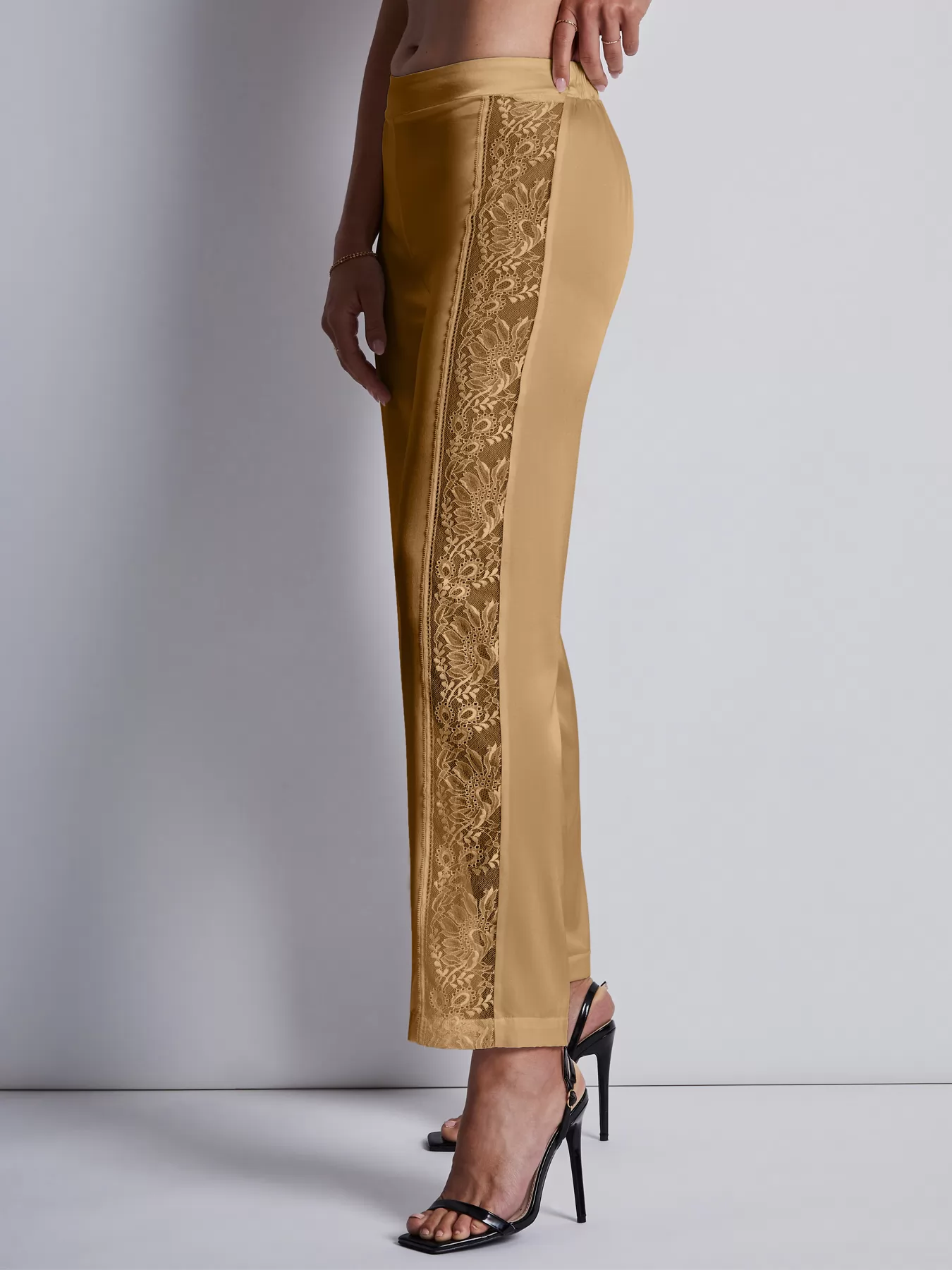 Złoty Jedwabne spodnie Aubade Midnight Whisper 2S60 - zdjęcie 3