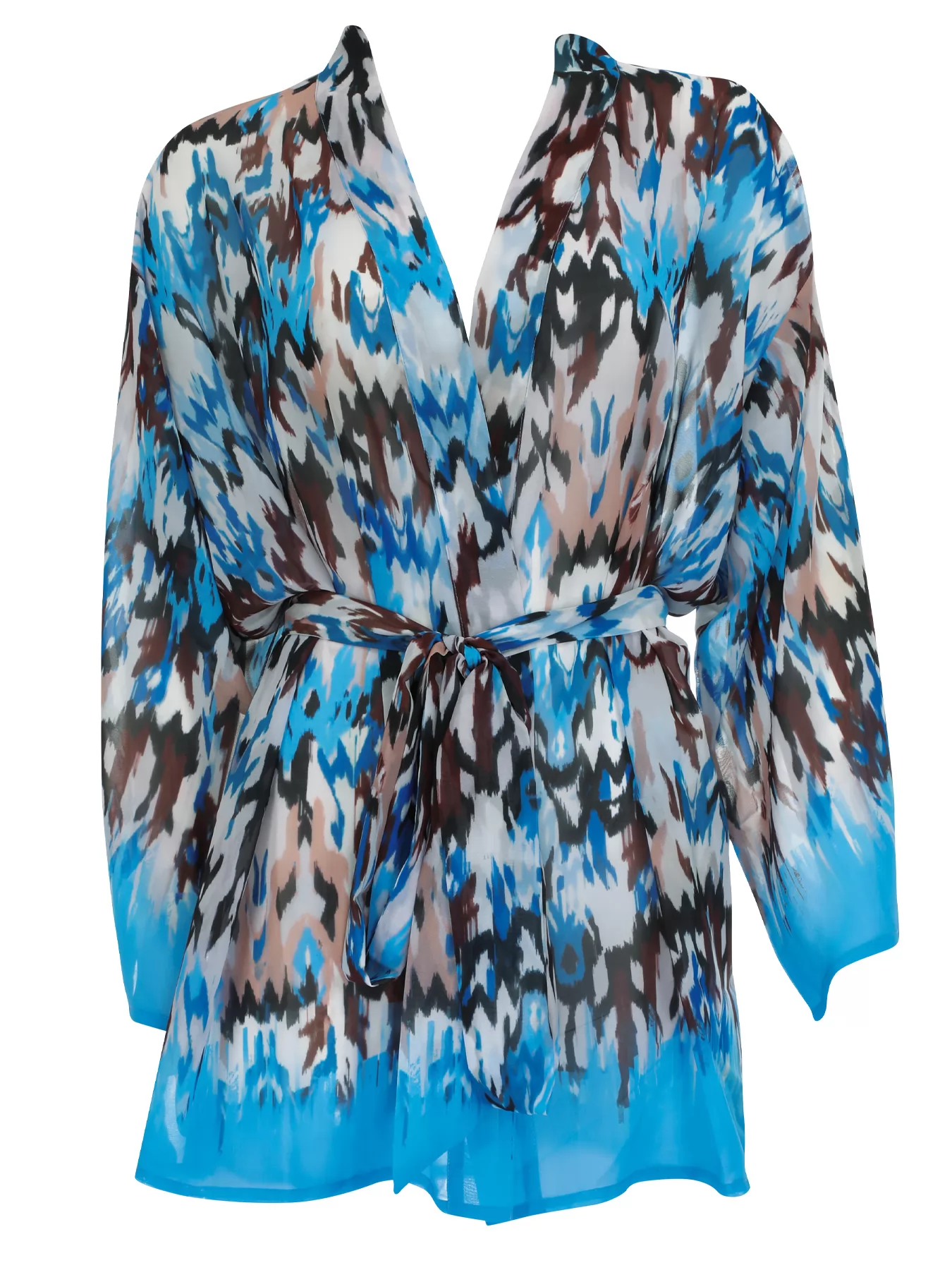 Niebieski, wielobarwny Kimono plażowe Sunflair 23105 - zdjęcie 4