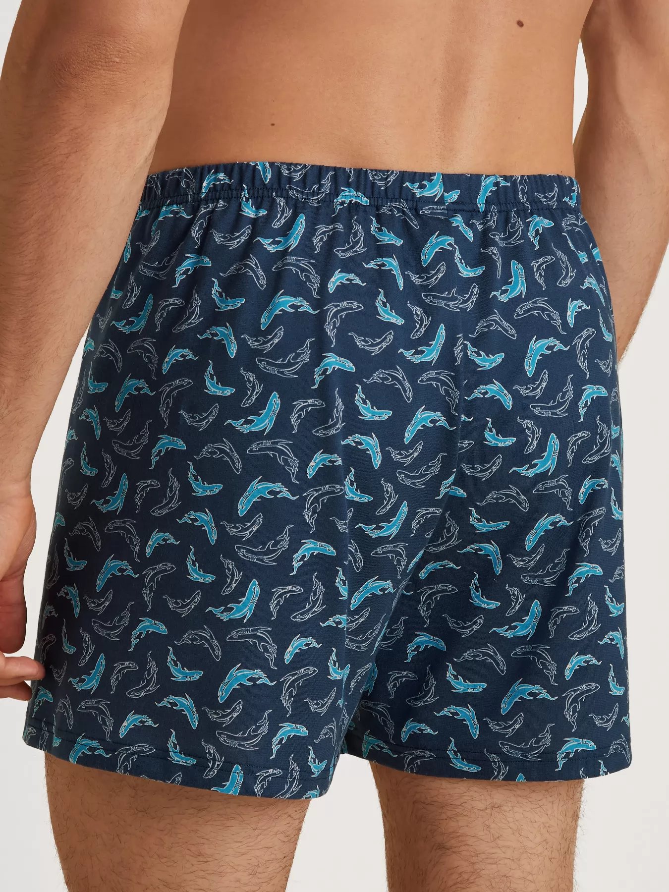 Granatowy, niebieski Bokserki męskie Calida Prints 24389 - zdjęcie 2