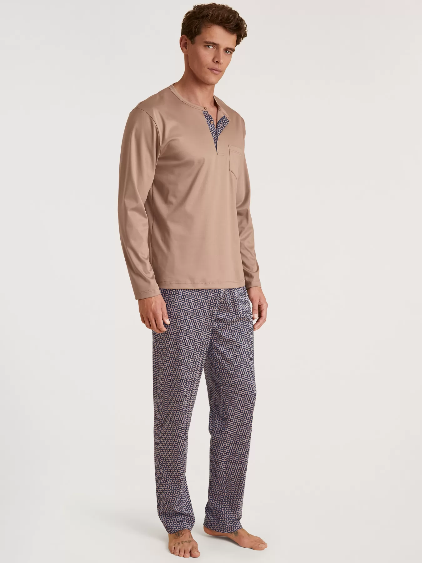 Brązowy Piżama męska Calida Relax Selected 45180 - zdjęcie 1