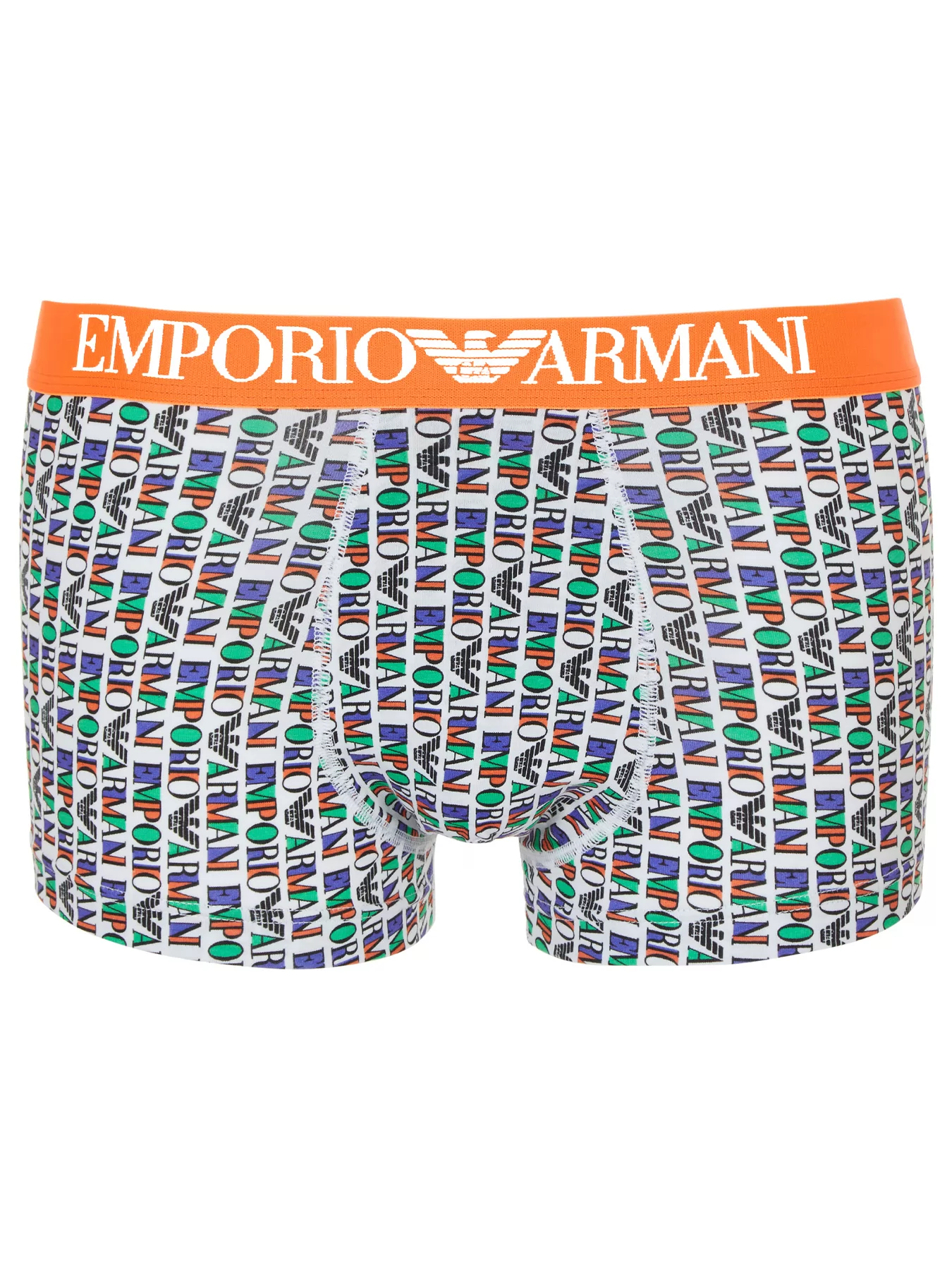 Pomarańczowy, wielobarwny, zielony Bokserki męskie Emporio Armani 1112904R508 - zdjęcie 2