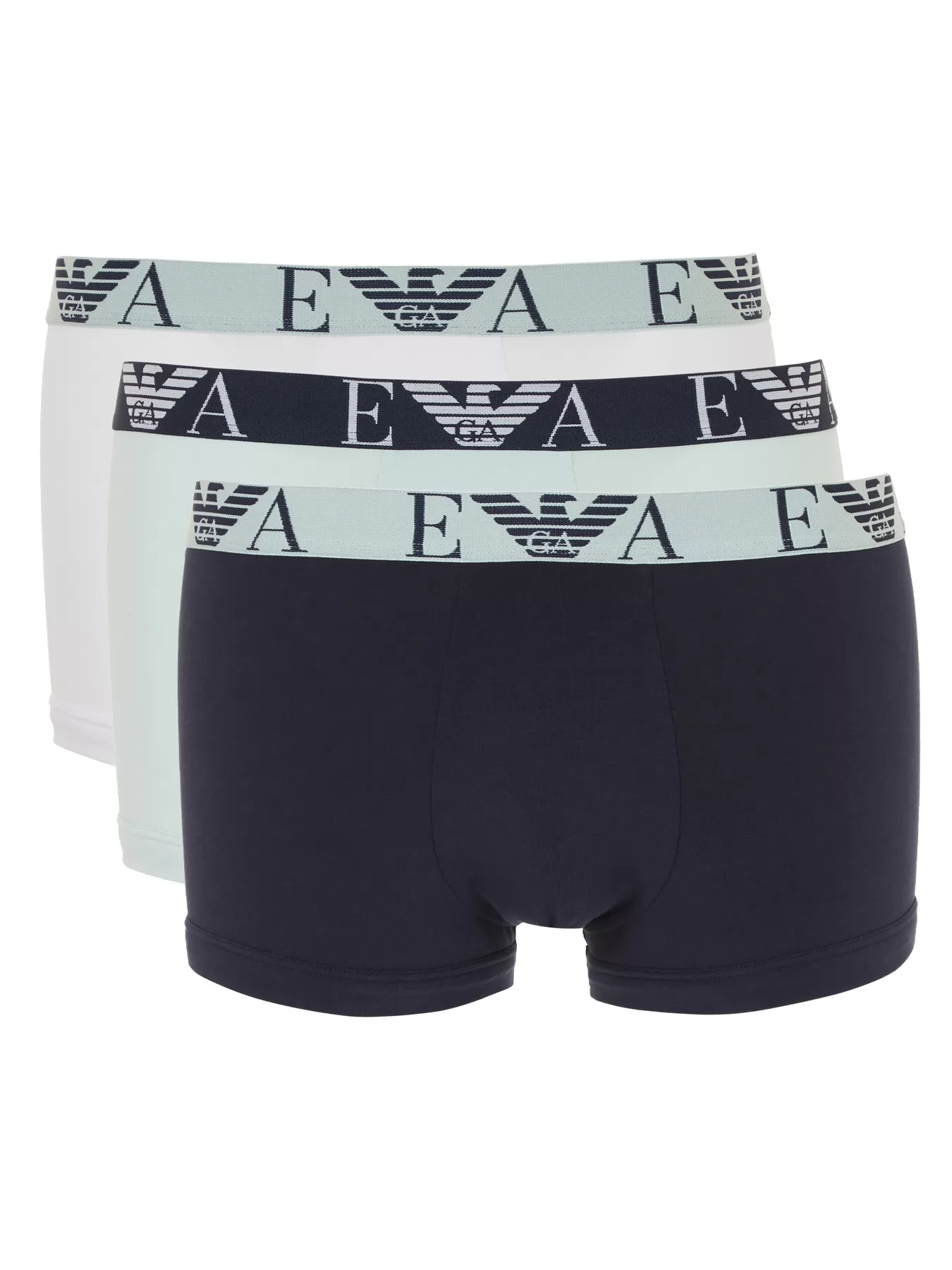Biały, granatowy, szary Bokserki męskie 3PACK Emporio Armani 1113574R715 - zdjęcie 2