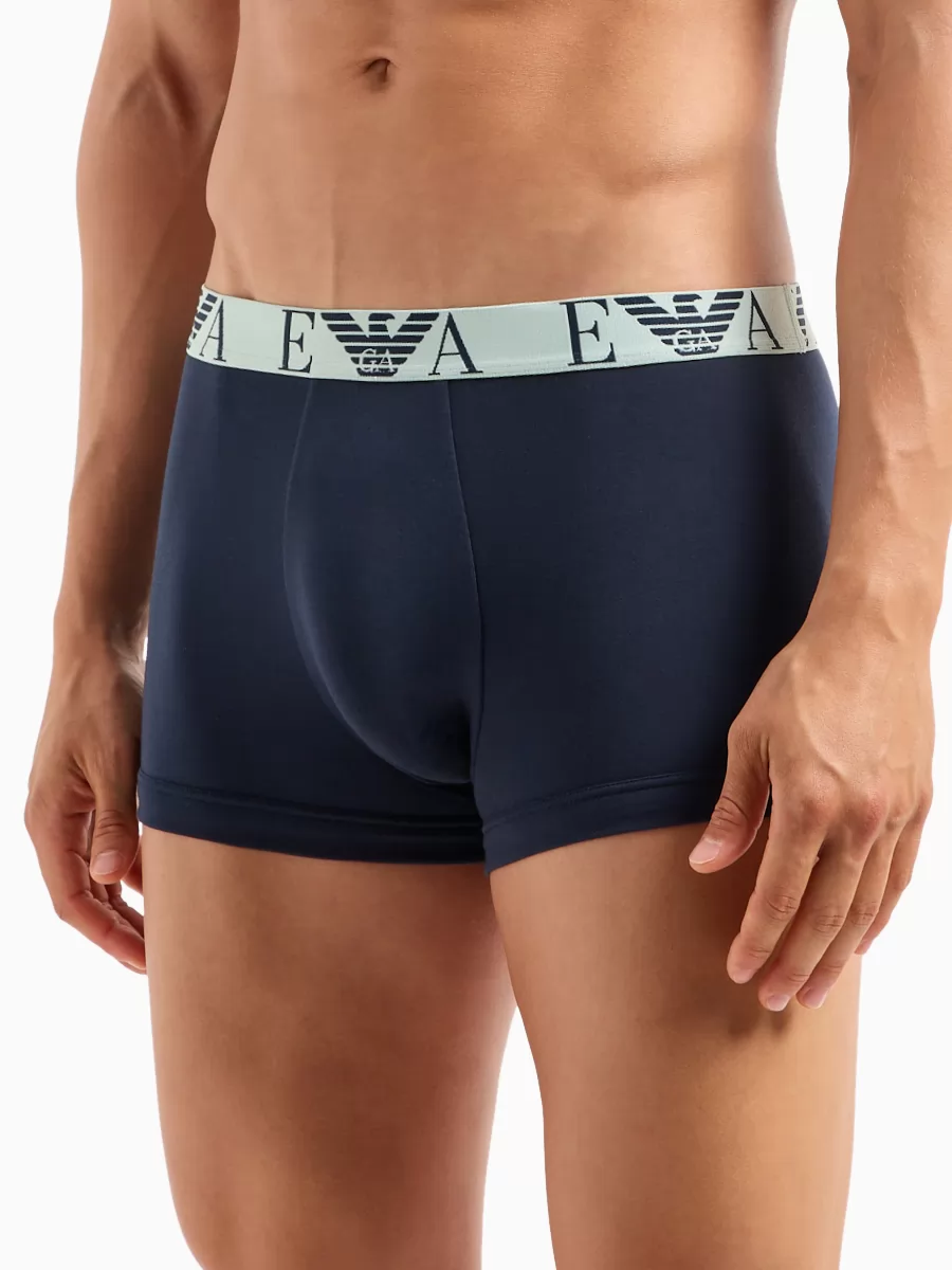 Biały, granatowy, szary Bokserki męskie 3PACK Emporio Armani 1113574R715 - zdjęcie 1