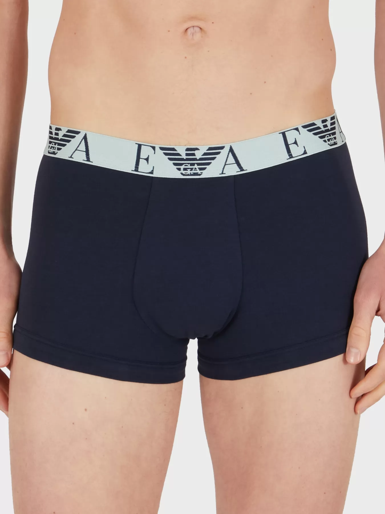Biały, granatowy, szary Bokserki męskie 3PACK Emporio Armani 1113574R715 - zdjęcie 5