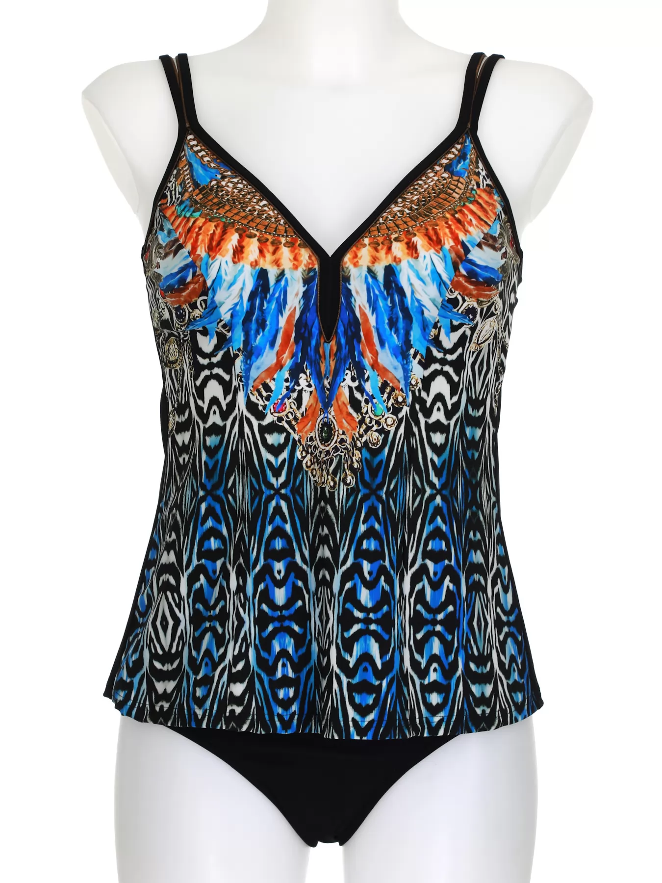 Czarny, niebieski, pomarańczowy, wielobarwny Tankini Sunflair 78014 - zdjęcie 3