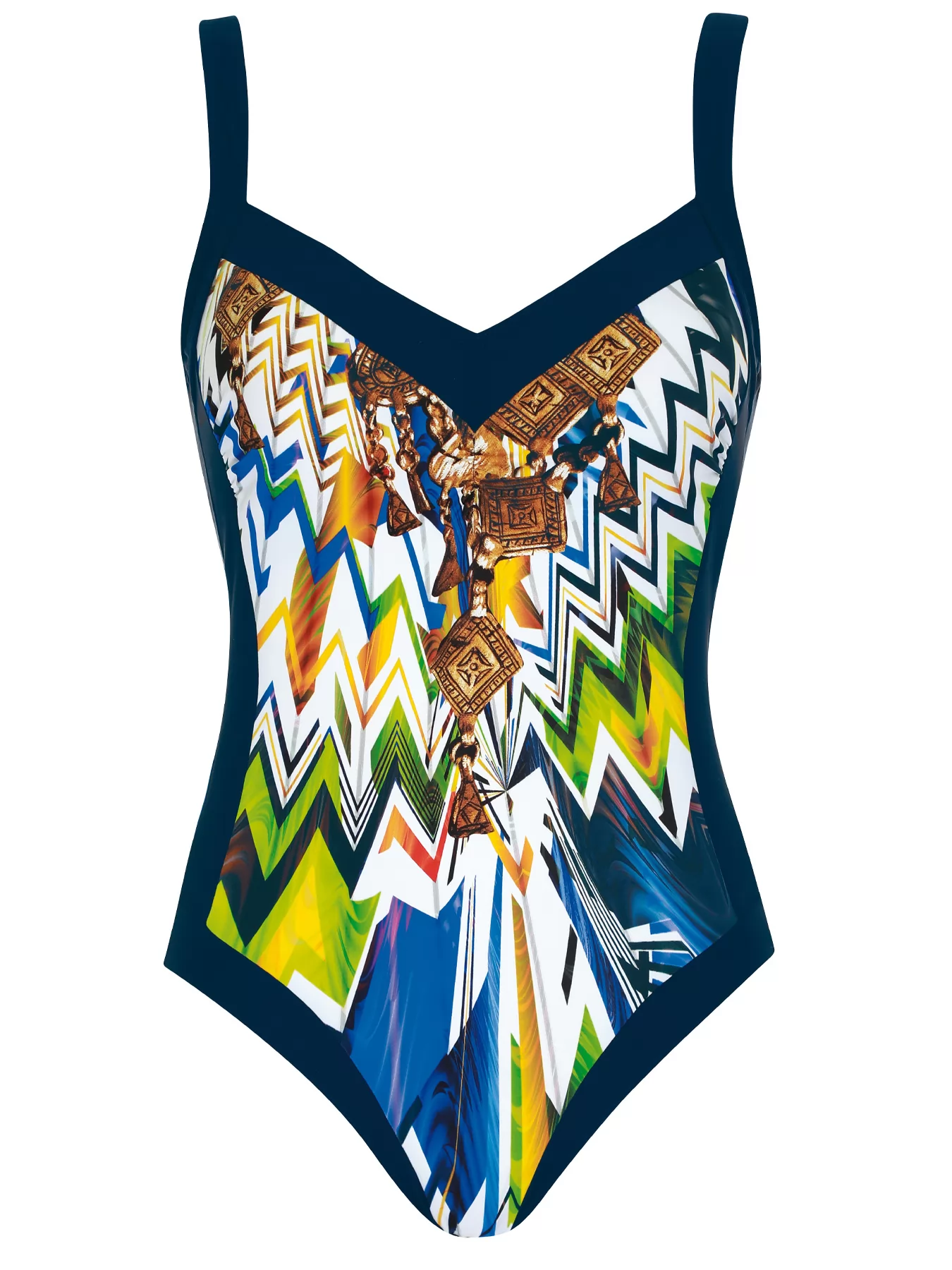 Granatowy, niebieski, pomarańczowy, wielobarwny, zielony Kostium kąpielowy Sunflair 22020 - zdjęcie 1