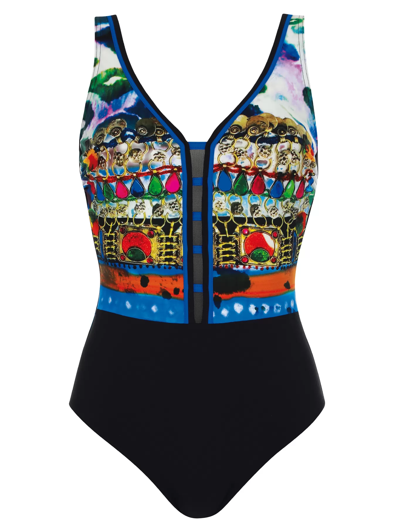 Czarny, czerwony, pomarańczowy, wielobarwny Kostium kąpielowy Sunflair Beautyform 22014 - zdjęcie 1