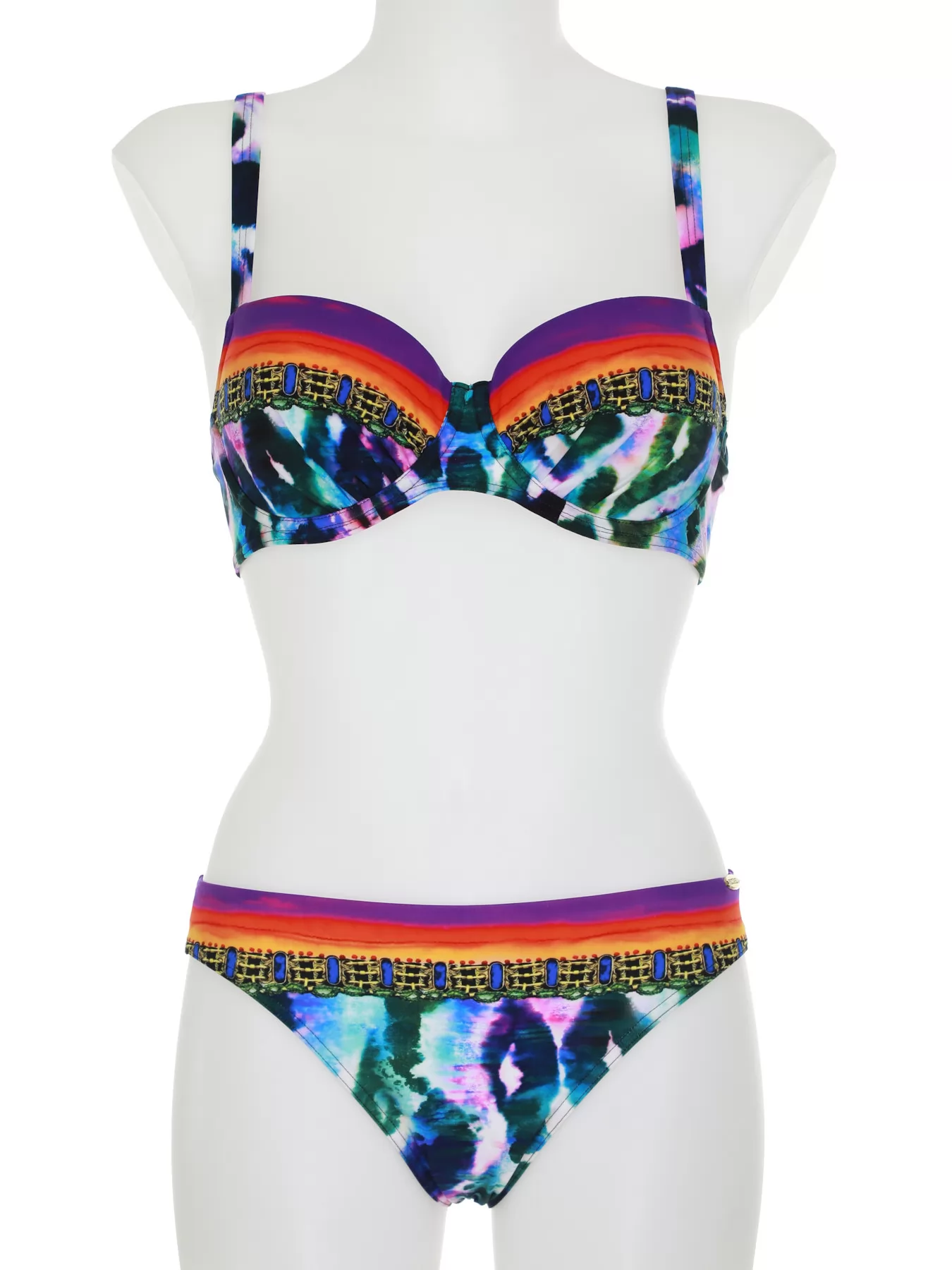 Fioletowy, niebieski, pomarańczowy, wielobarwny Kostium kąpielowy Sunflair 21006 - zdjęcie 3