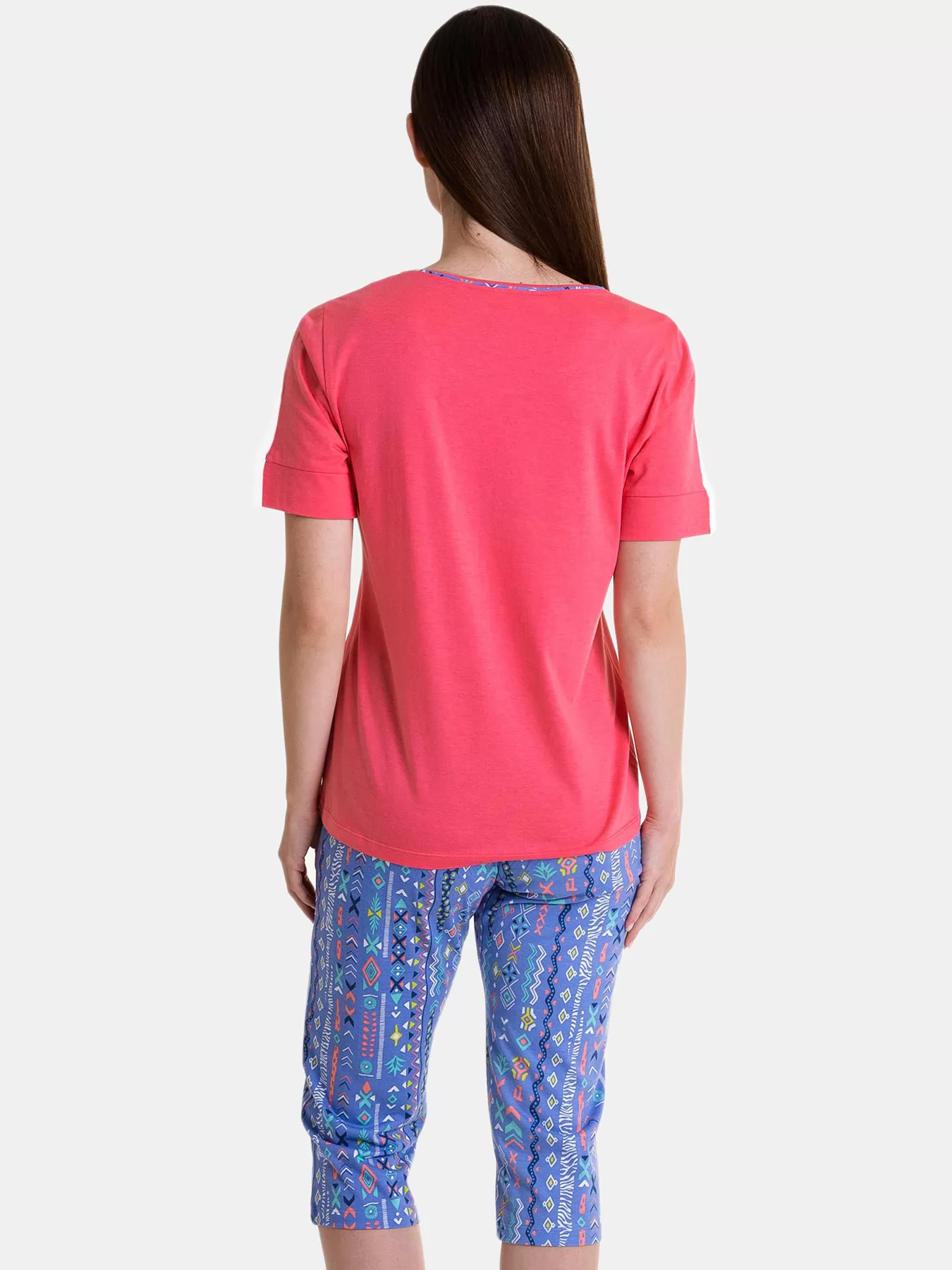 Niebieski, różowy Piżama damska Massana 241202 - zdjęcie 2