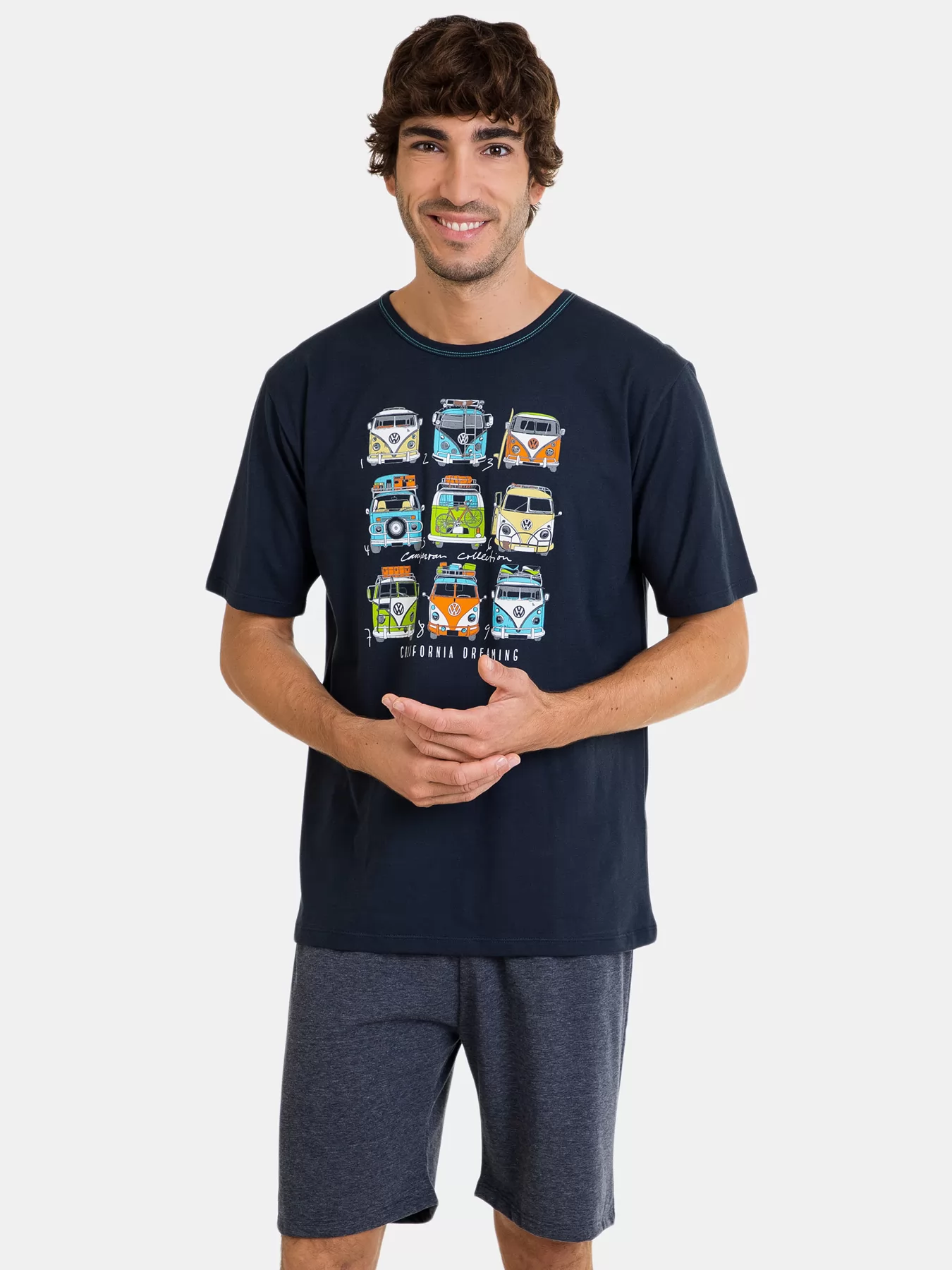 Granatowy Piżama męska Massana 241310 - zdjęcie 1