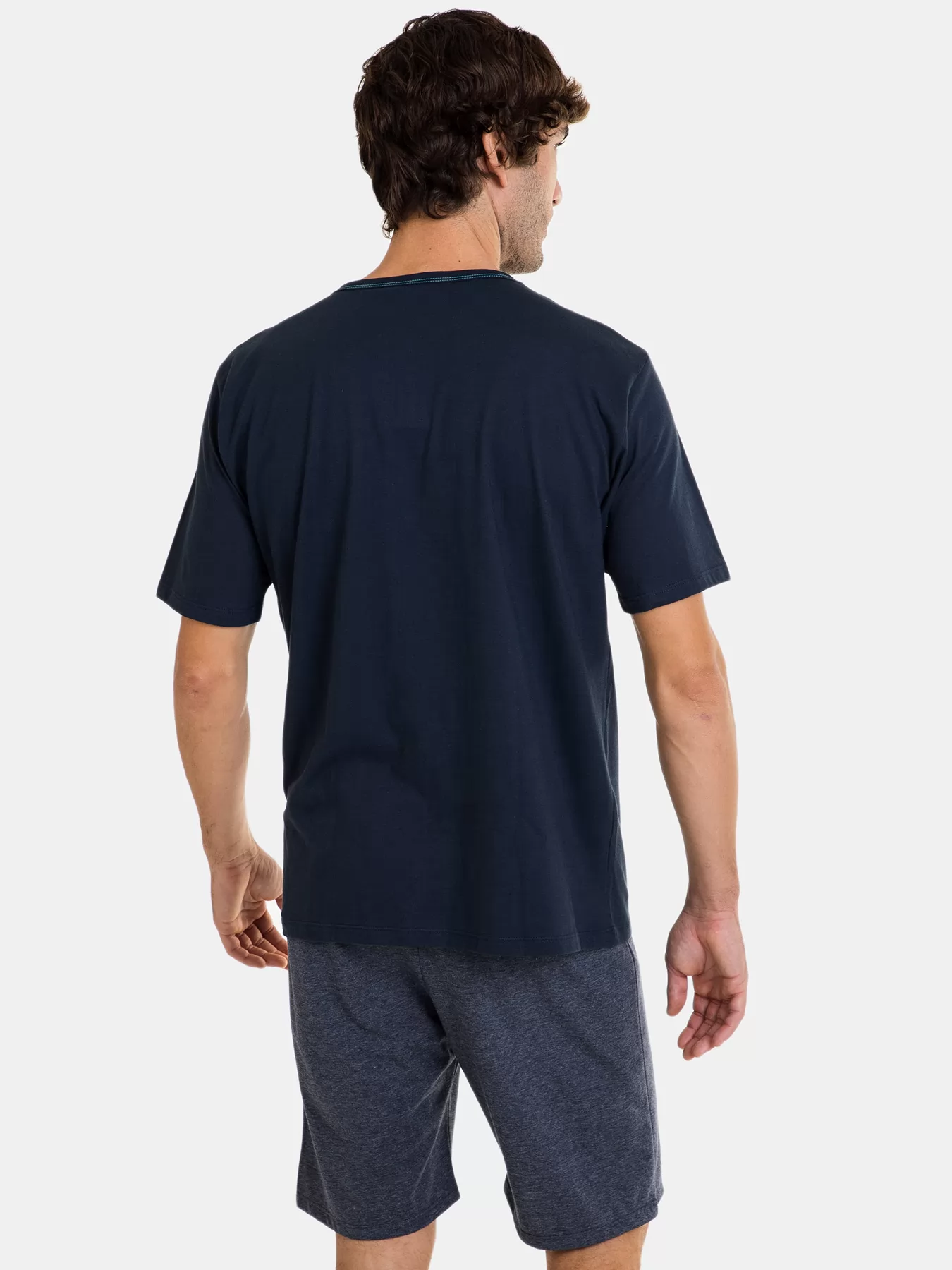 Granatowy Piżama męska Massana 241310 - zdjęcie 2