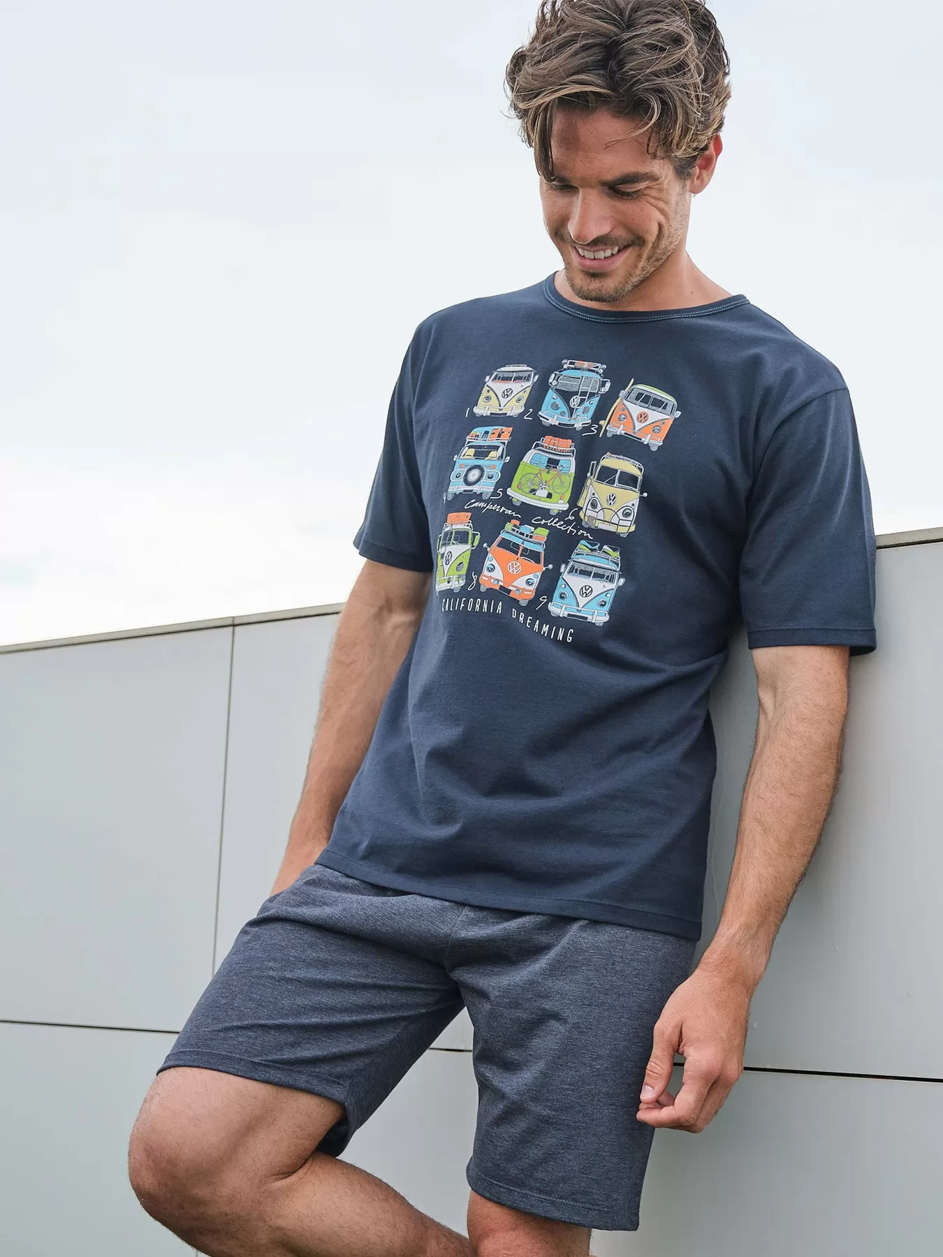 Granatowy Piżama męska Massana 241310 - zdjęcie 4