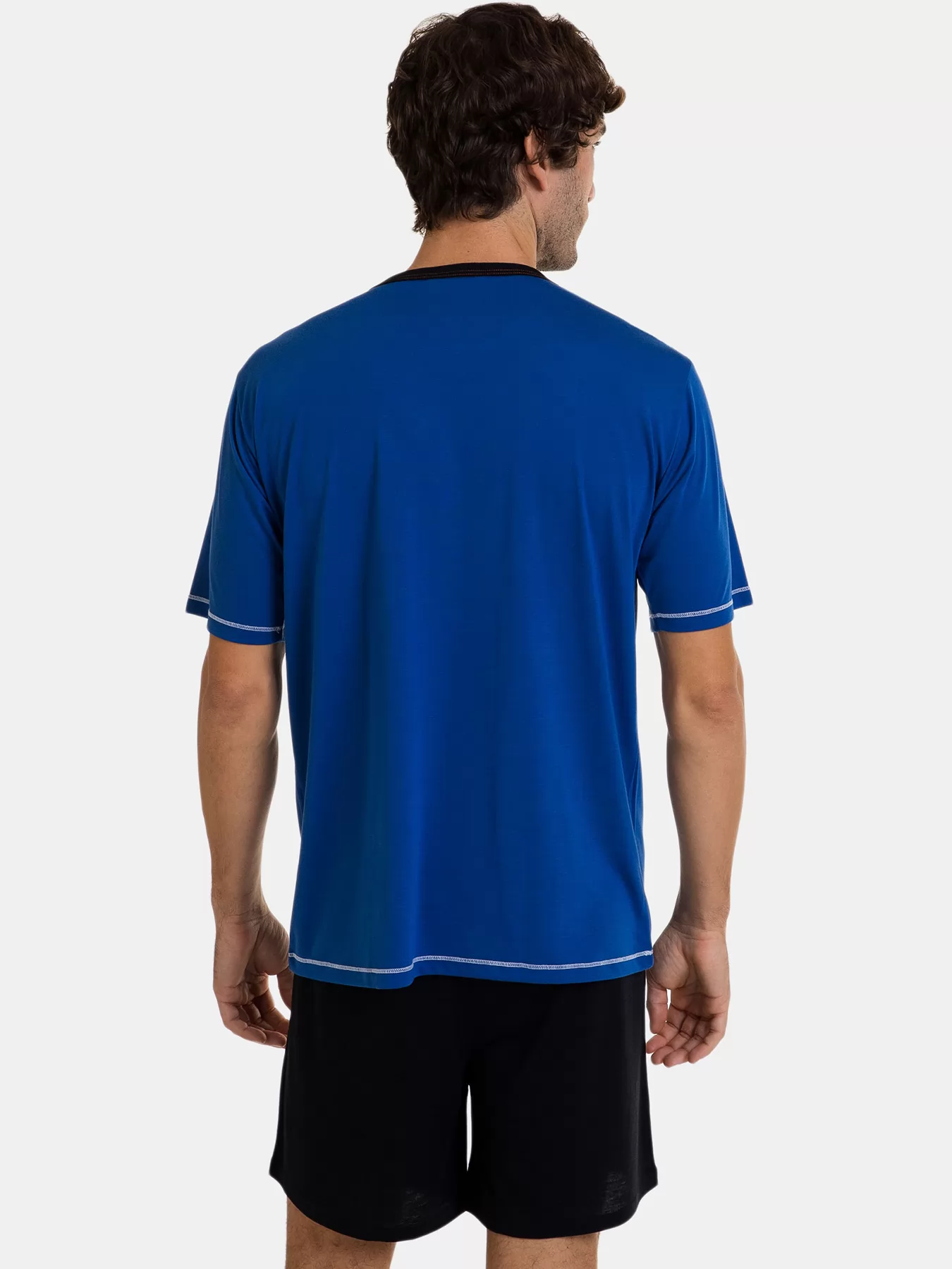 Granatowy, niebieski Piżama męska Massana 241330 - zdjęcie 2