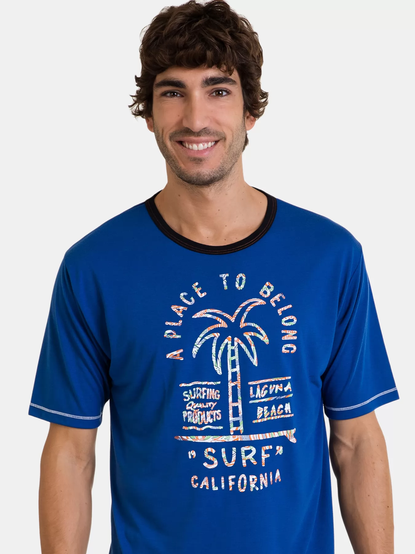 Granatowy, niebieski Piżama męska Massana 241330 - zdjęcie 3