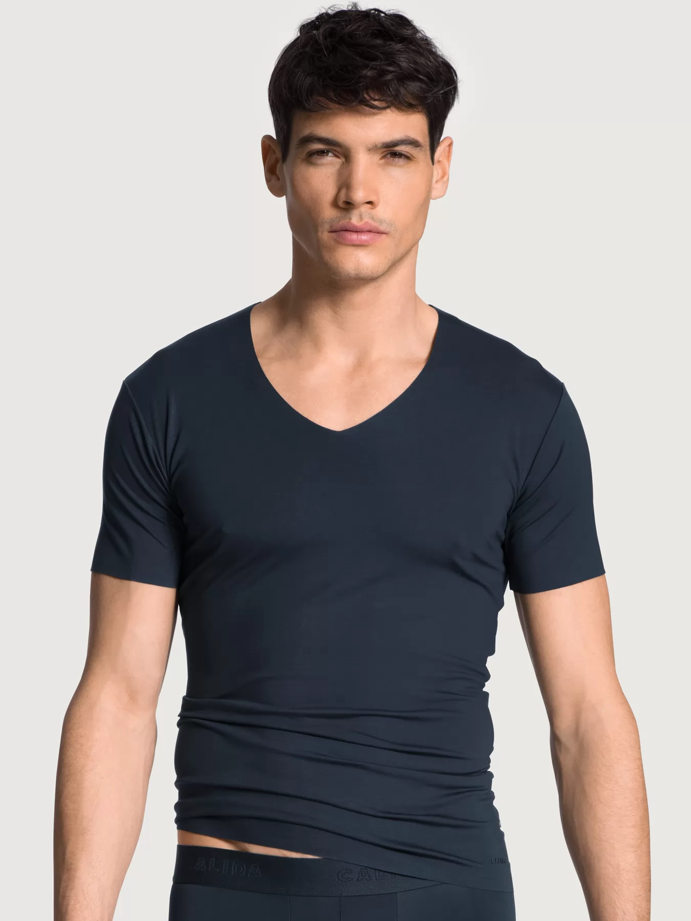 Granatowy Koszulka męska Calida Clean Line 14885 - zdjęcie 1