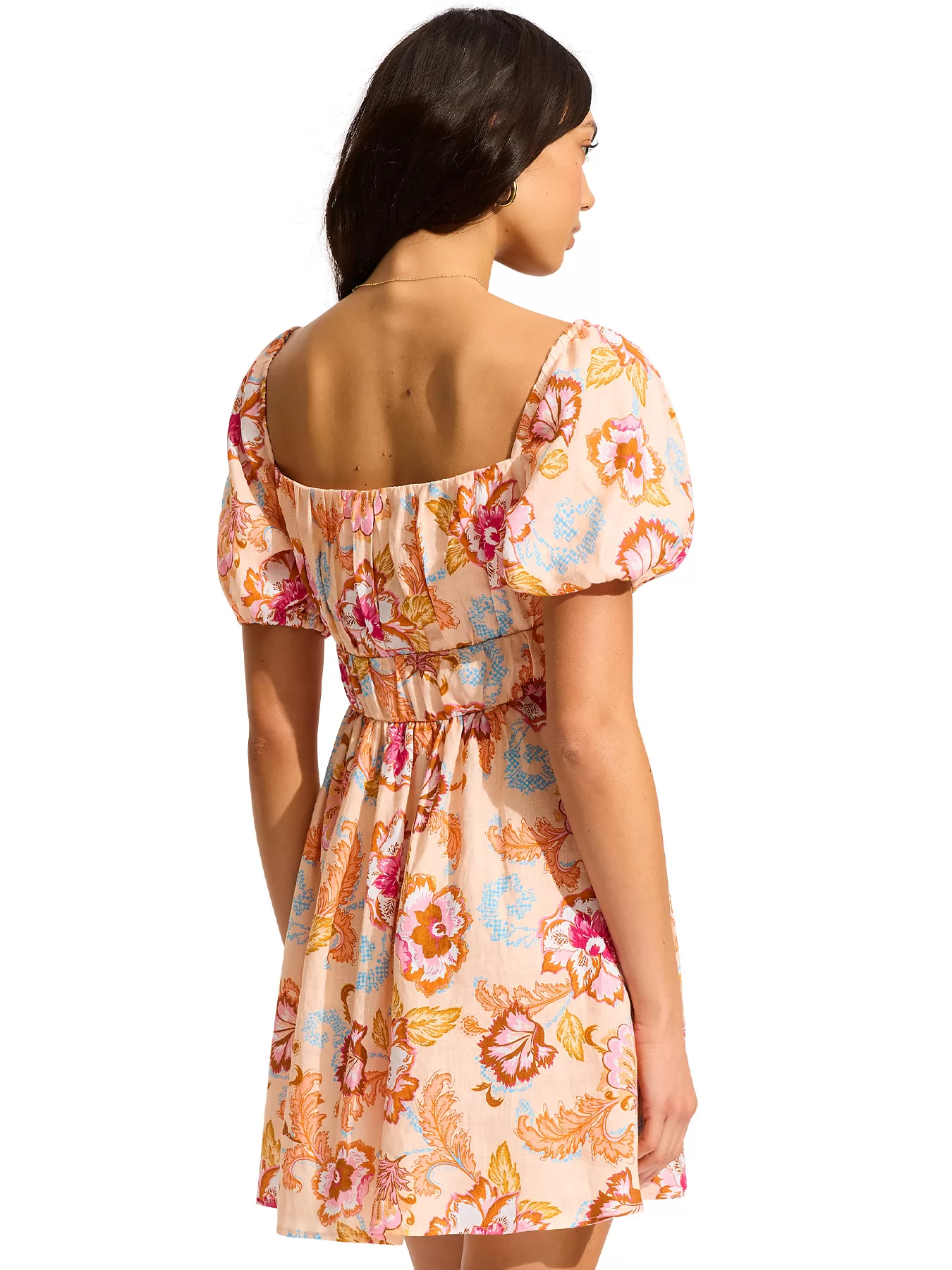 Pomarańczowy, różowy Sukienka plażowa Seafolly Spring Festival 55259-DR - zdjęcie 2