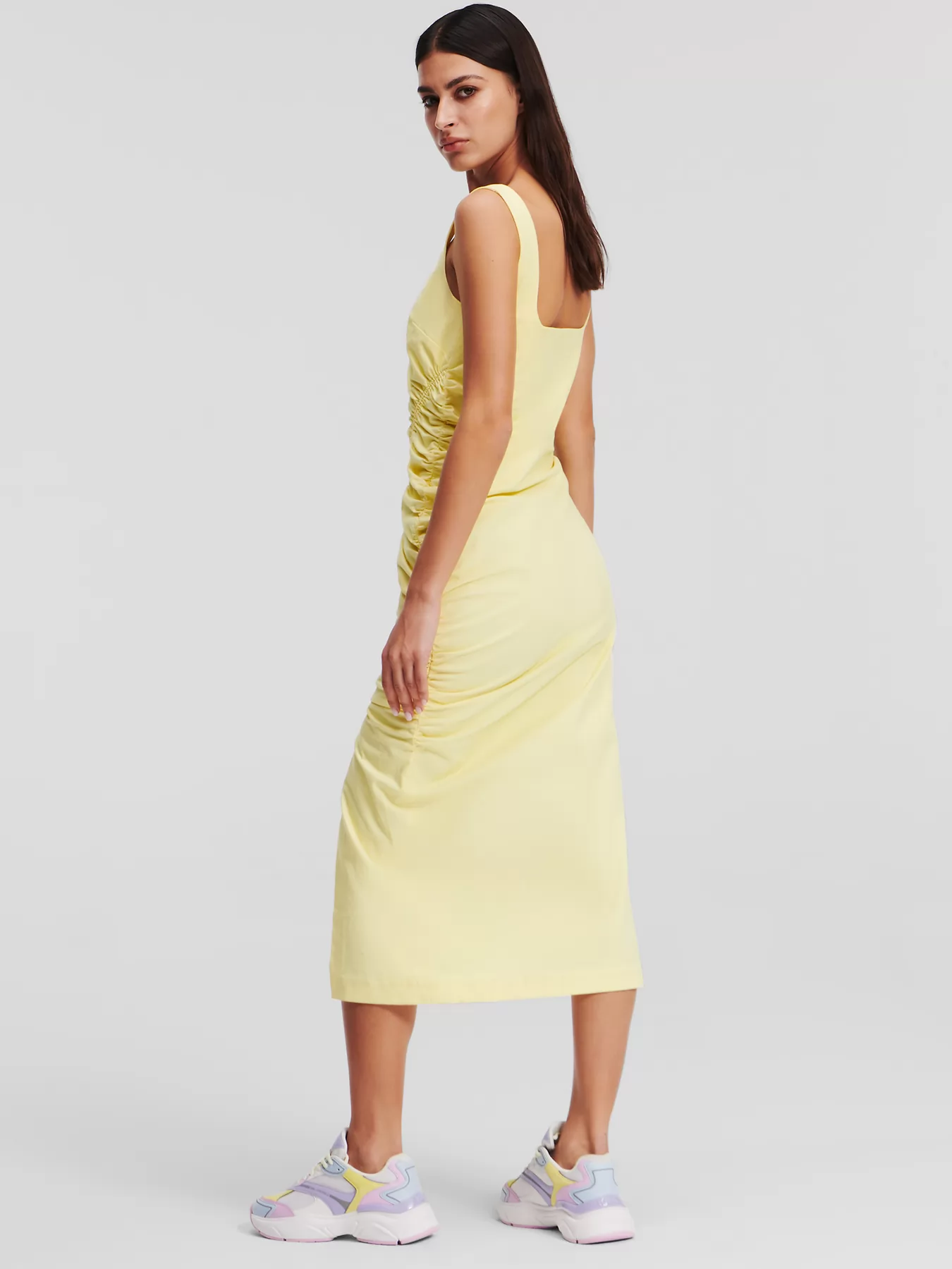 żółty Sukienka damska Karl Lagerfeld 241W1303 - zdjęcie 2