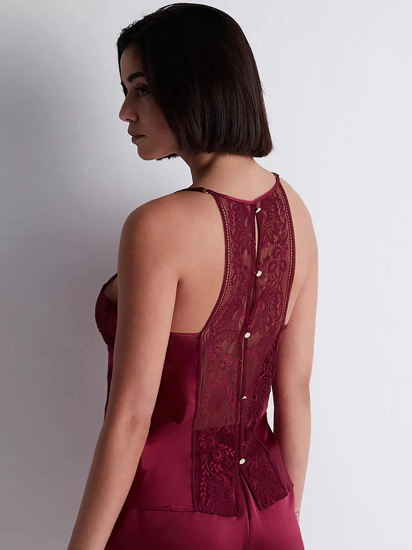 Bordowy, czerwony Jedwabna koszulka Aubade Midnight Whisper 2S38 - zdjęcie 2