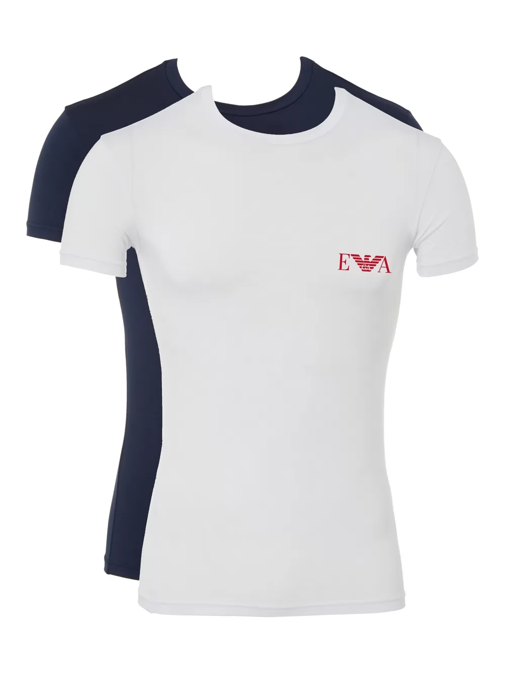 Biały, granatowy Koszulki męskie 2PACK Emporio Armani 1116704R715 - zdjęcie 1