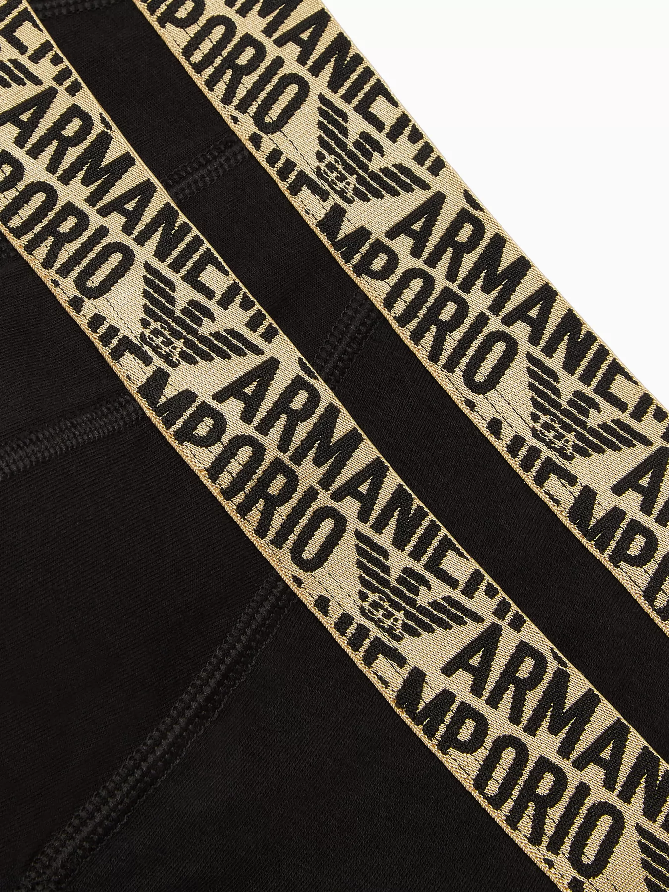 Czarny, wielobarwny, złoty Slipy męskie 2PACK Emporio Armani 1117334F598 - zdjęcie 4