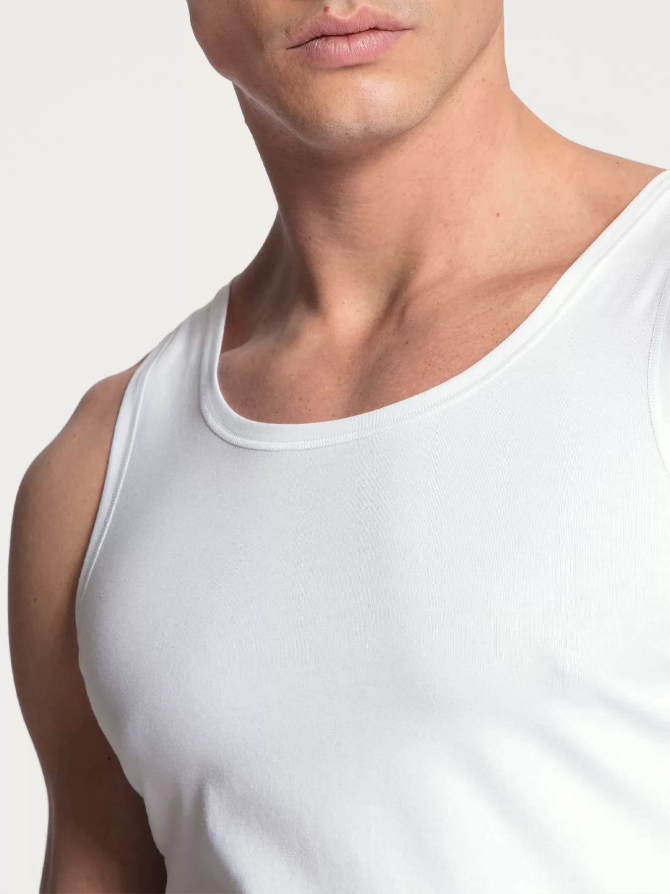 Biały Koszulka męska Calida Cotton Code 12090 - zdjęcie 3