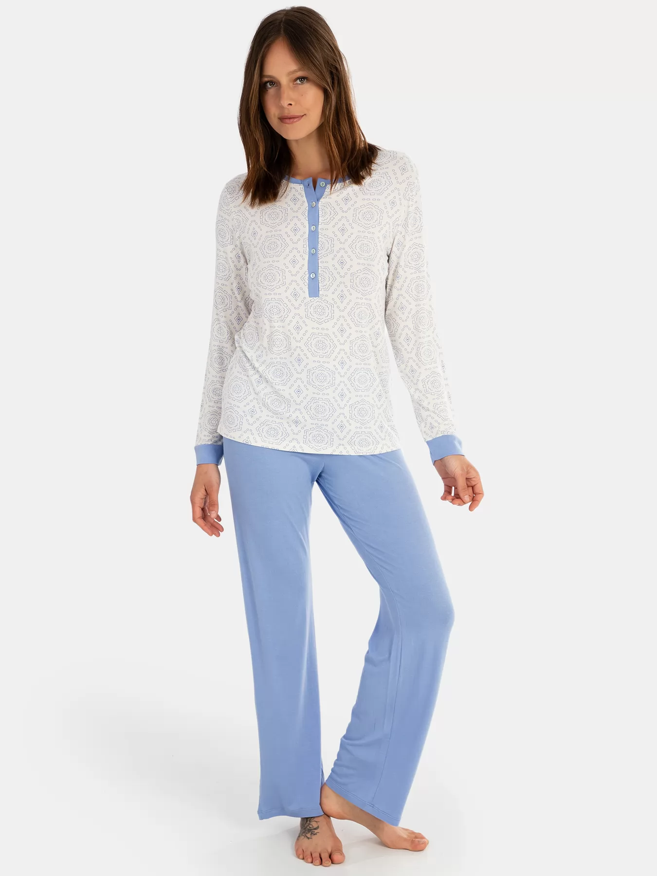 Biały, niebieski Piżama damska Massana 741269 - zdjęcie 1