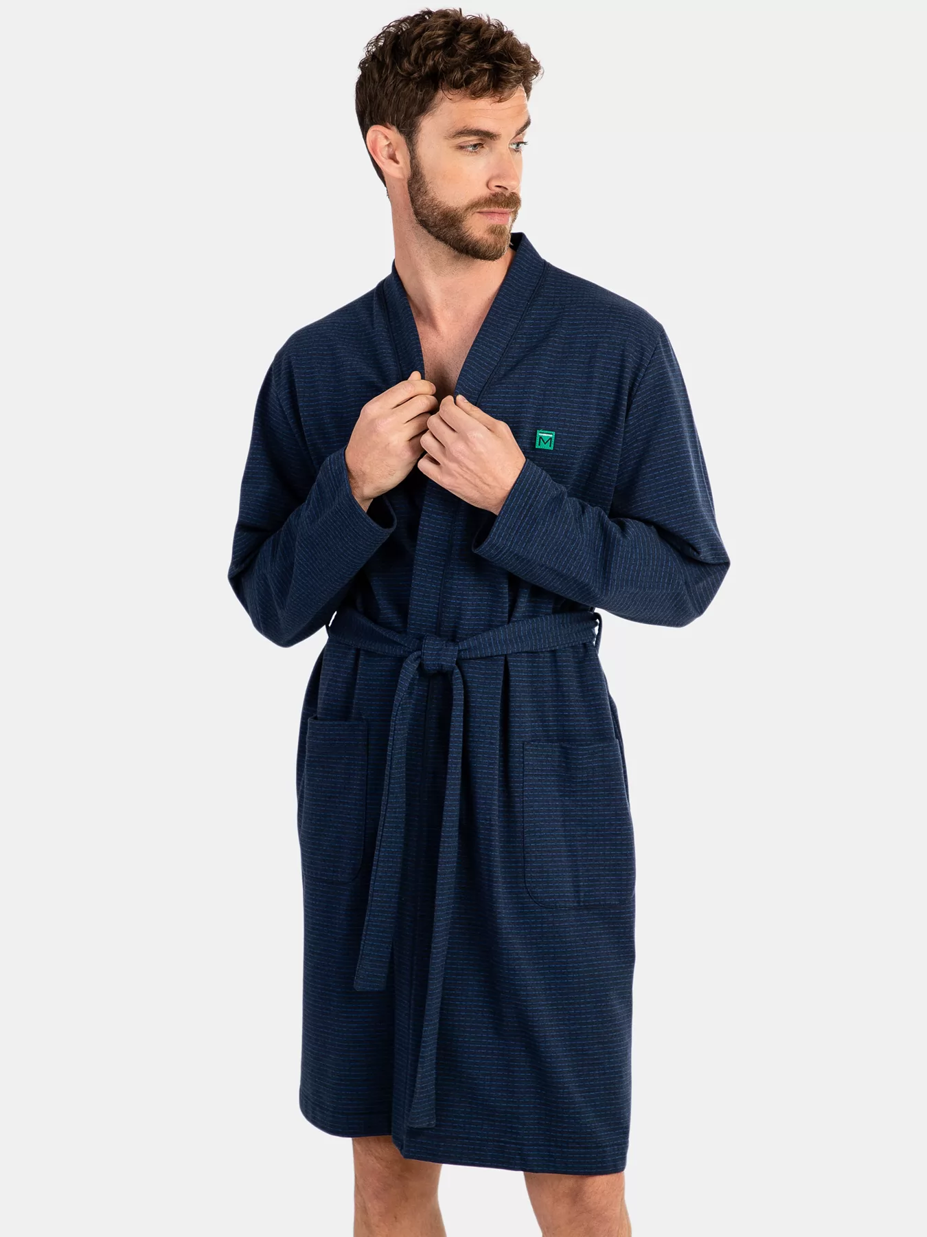 Granatowy, granatowy Szlafrok męski Massana 746336 - zdjęcie 1