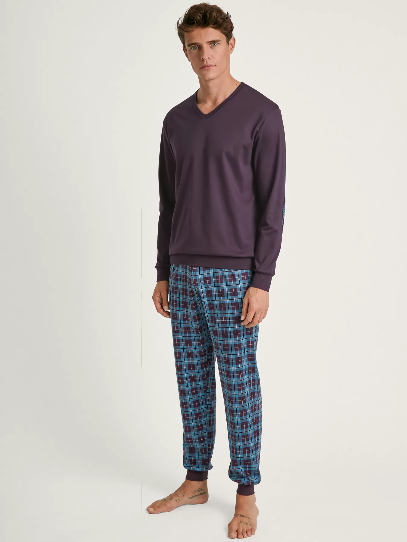 Fioletowy, niebieski, wielobarwny Piżama męska Calida Relax Comfy 45682 - zdjęcie 1