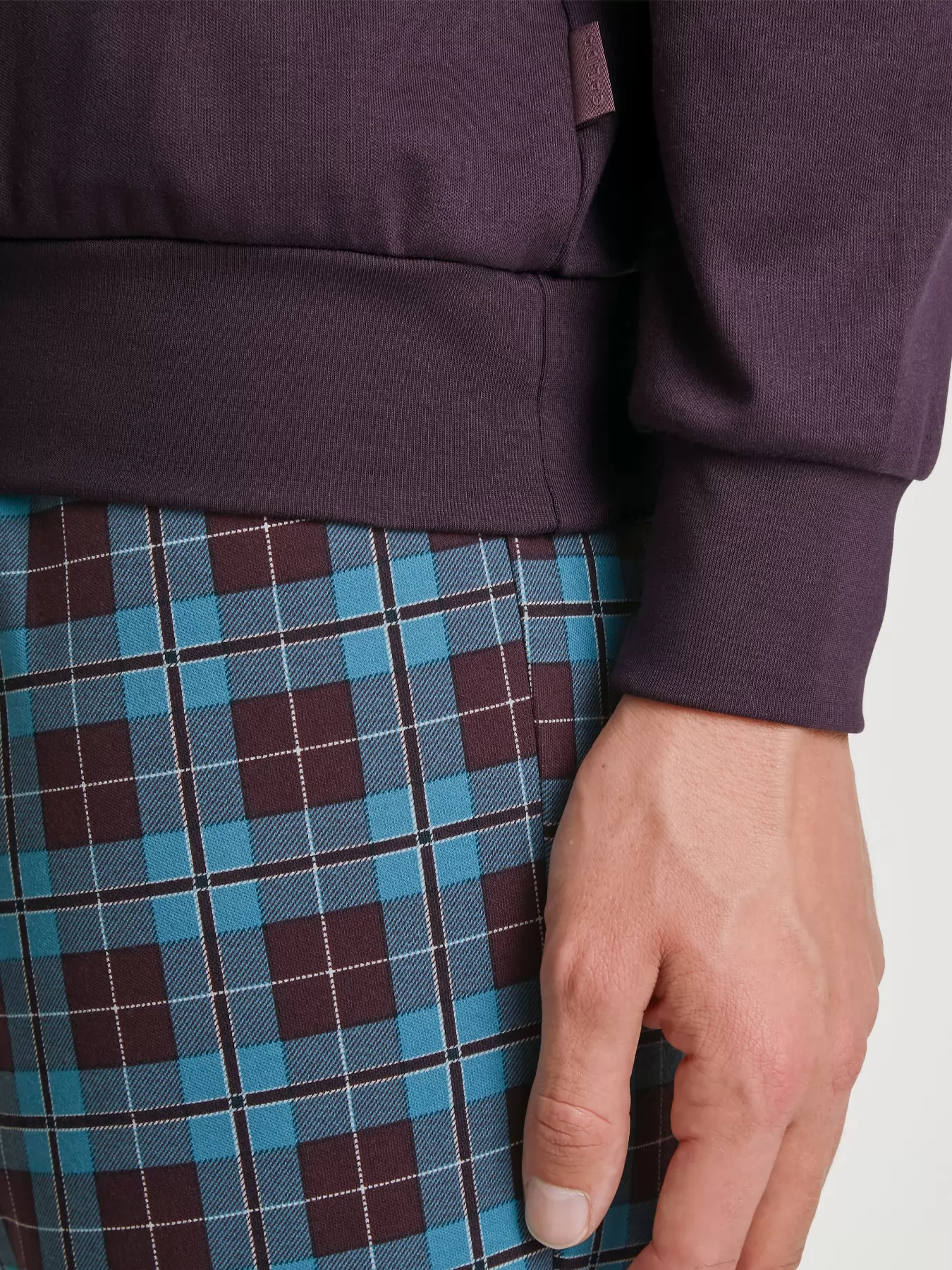 Fioletowy, niebieski, wielobarwny Piżama męska Calida Relax Comfy 45682 - zdjęcie 3