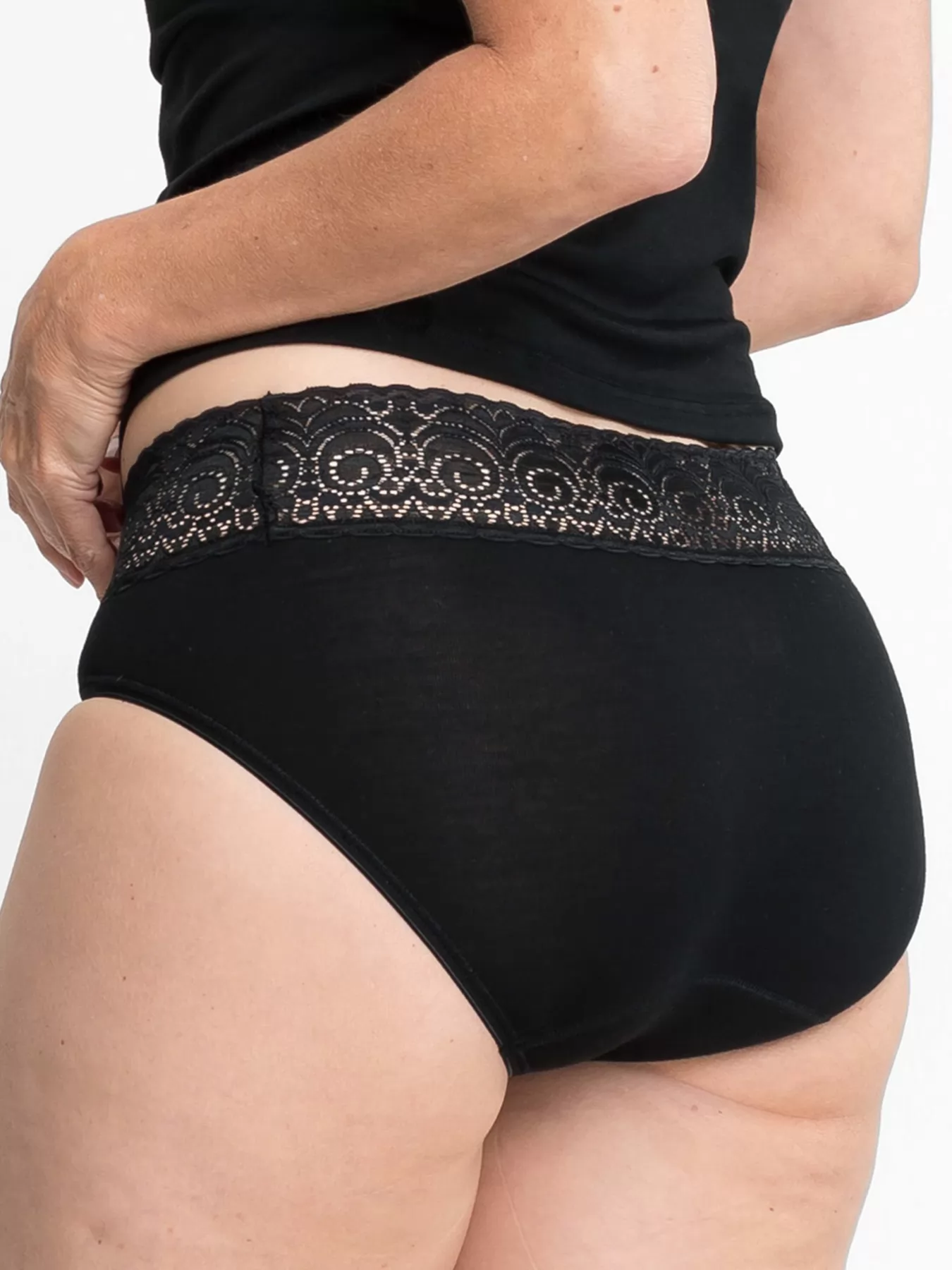 Czarny Figi pełne Sylvia Speidel Sofia Lace 50241 - zdjęcie 2