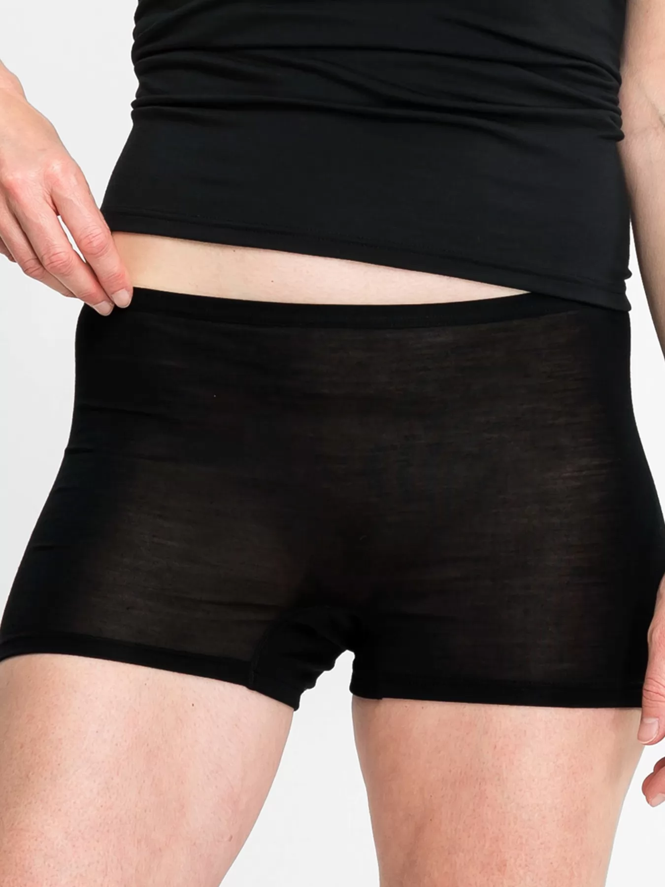 Czarny Figi bokserki Sylvia Speidel Sanja Wool Tencel 50344 - zdjęcie 1