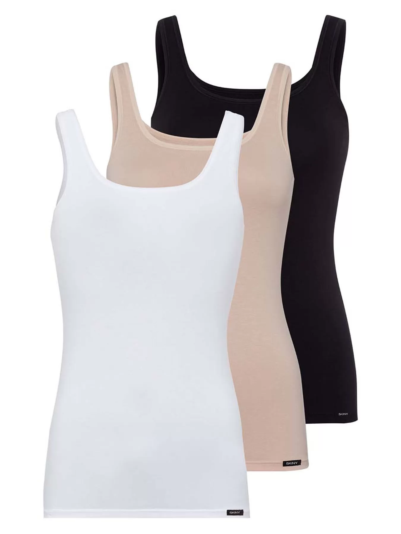 Beżowy, biały, czarny Koszulka damska 3PACK Skiny Every Day in Cotton 084651 - zdjęcie 2