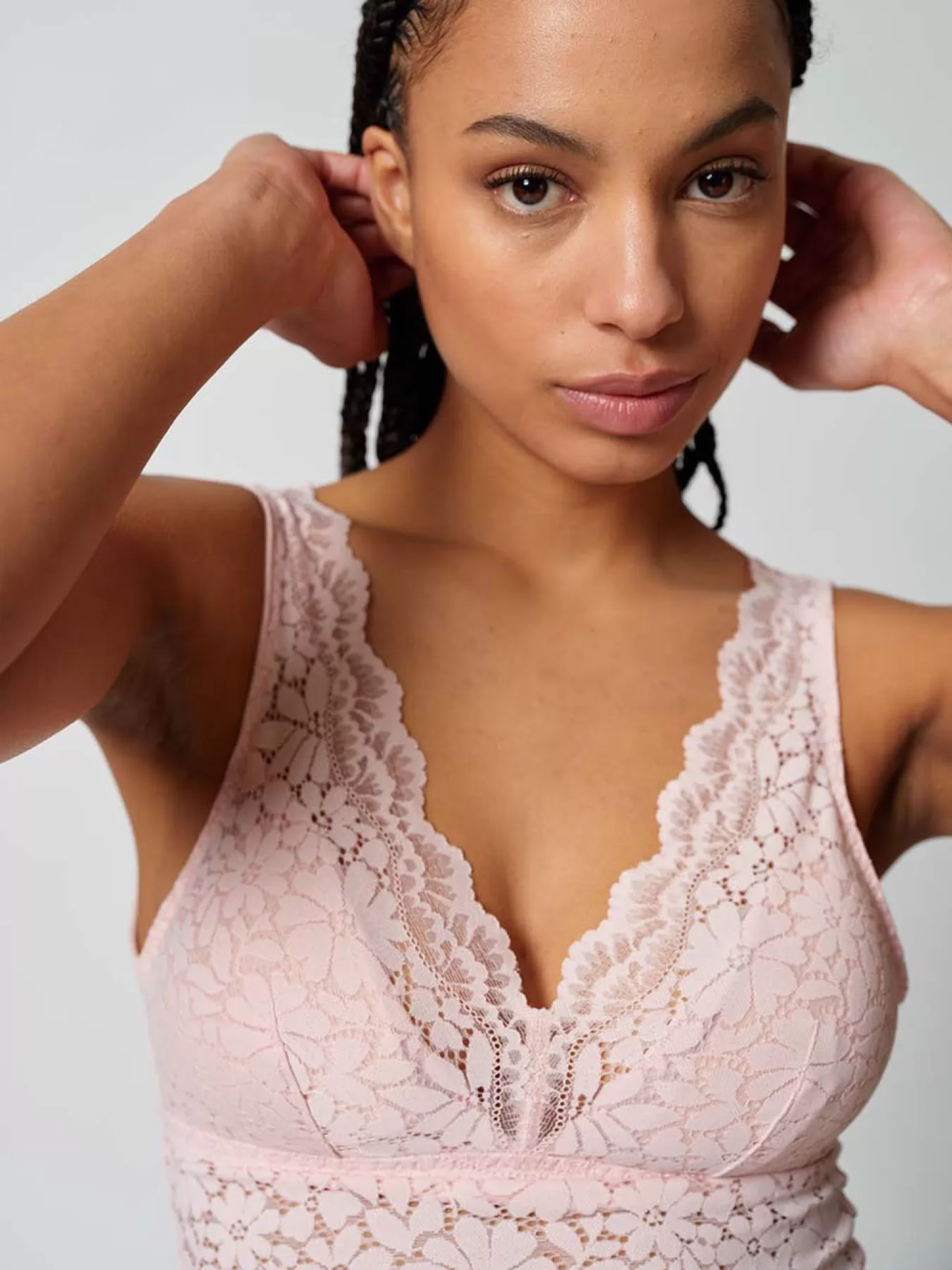 Pudrowy róż, różowy Top z biustonoszem Skiny Wonderfulace 082895 - zdjęcie 3