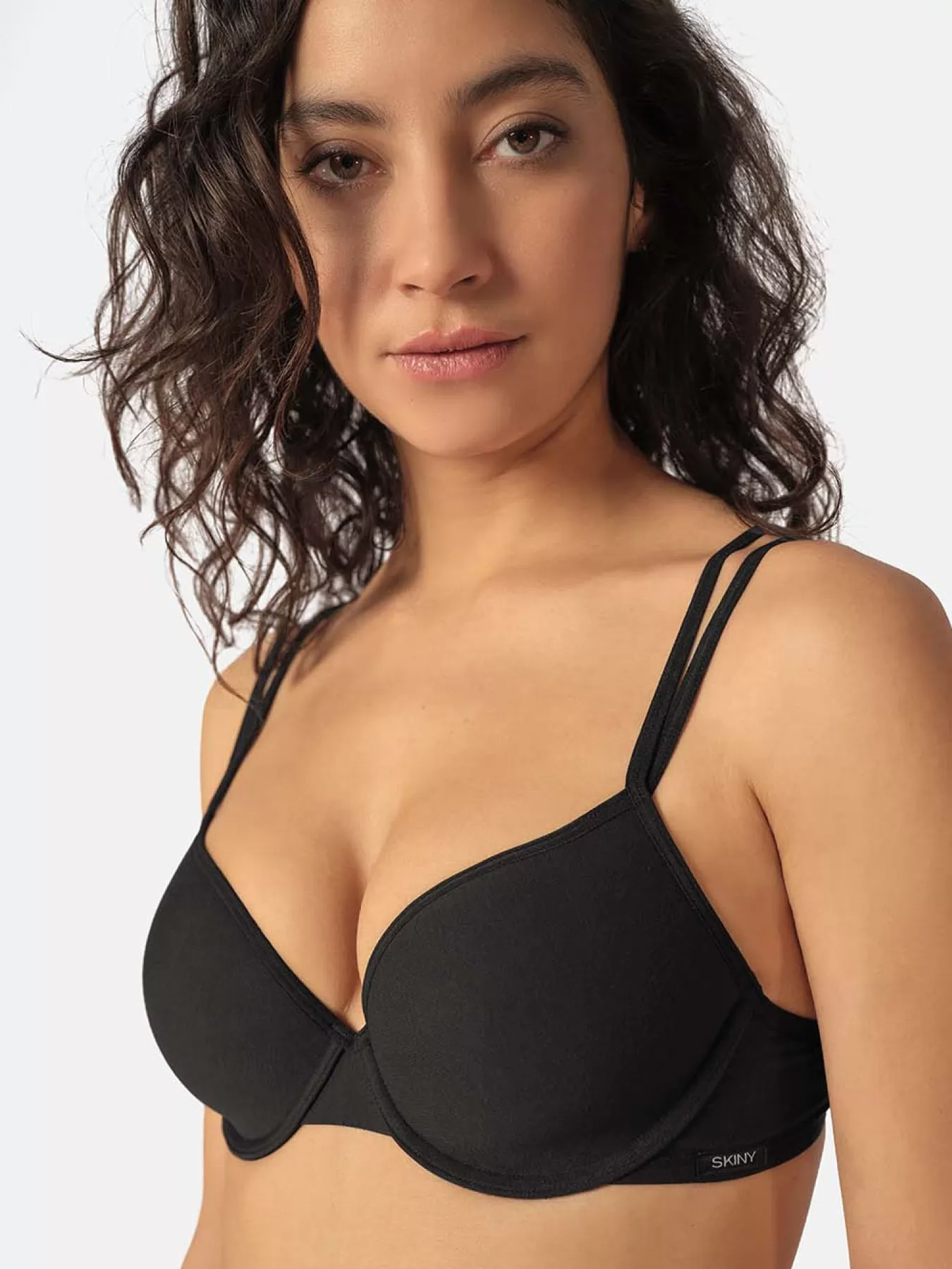 Czarny Biustonosz usztywniany Skiny Cotton Essentials 082415 - zdjęcie 3