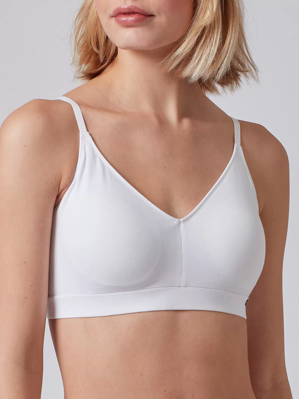 Biały Biustonosz bez fiszbin Skiny Cotton Essentials 080478 - zdjęcie 1