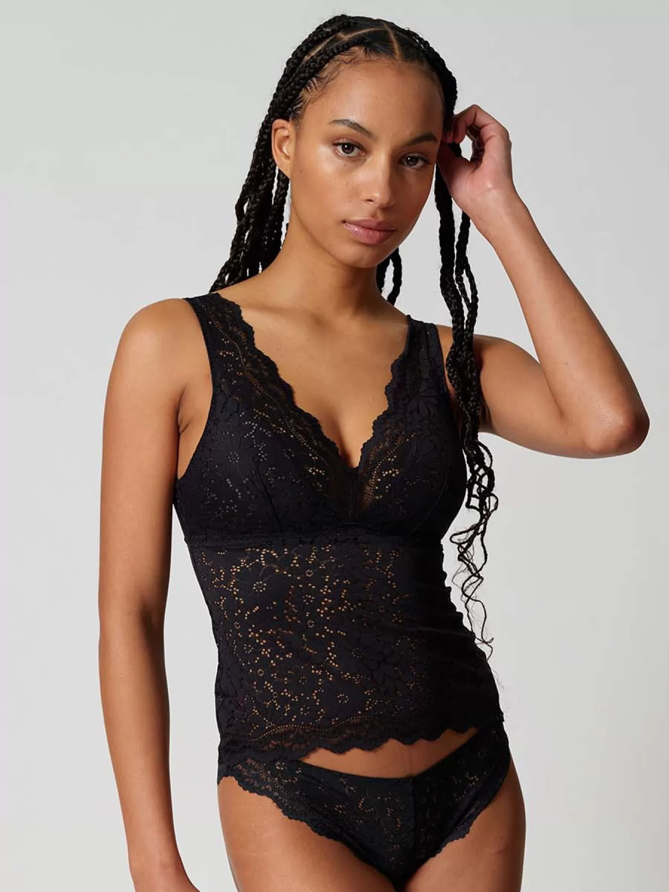 Czarny Top z biustonoszem Skiny Wonderfulace 082895 - zdjęcie 1