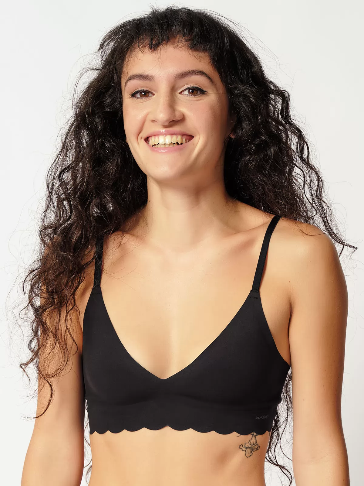 Czarny Biustonosz bez fiszbin Skiny Micro Essentials 081474 - zdjęcie 1