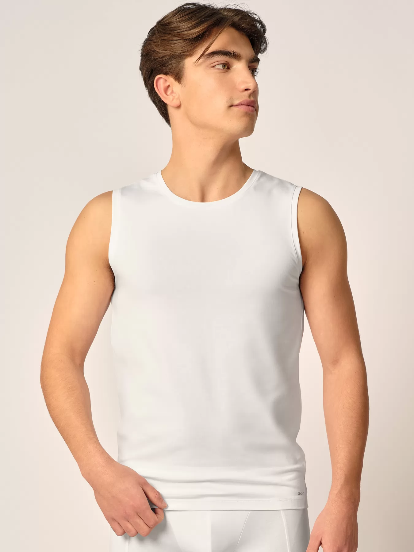 Biały Koszulka męska Skiny Cotton Fresh 080982 - zdjęcie 1