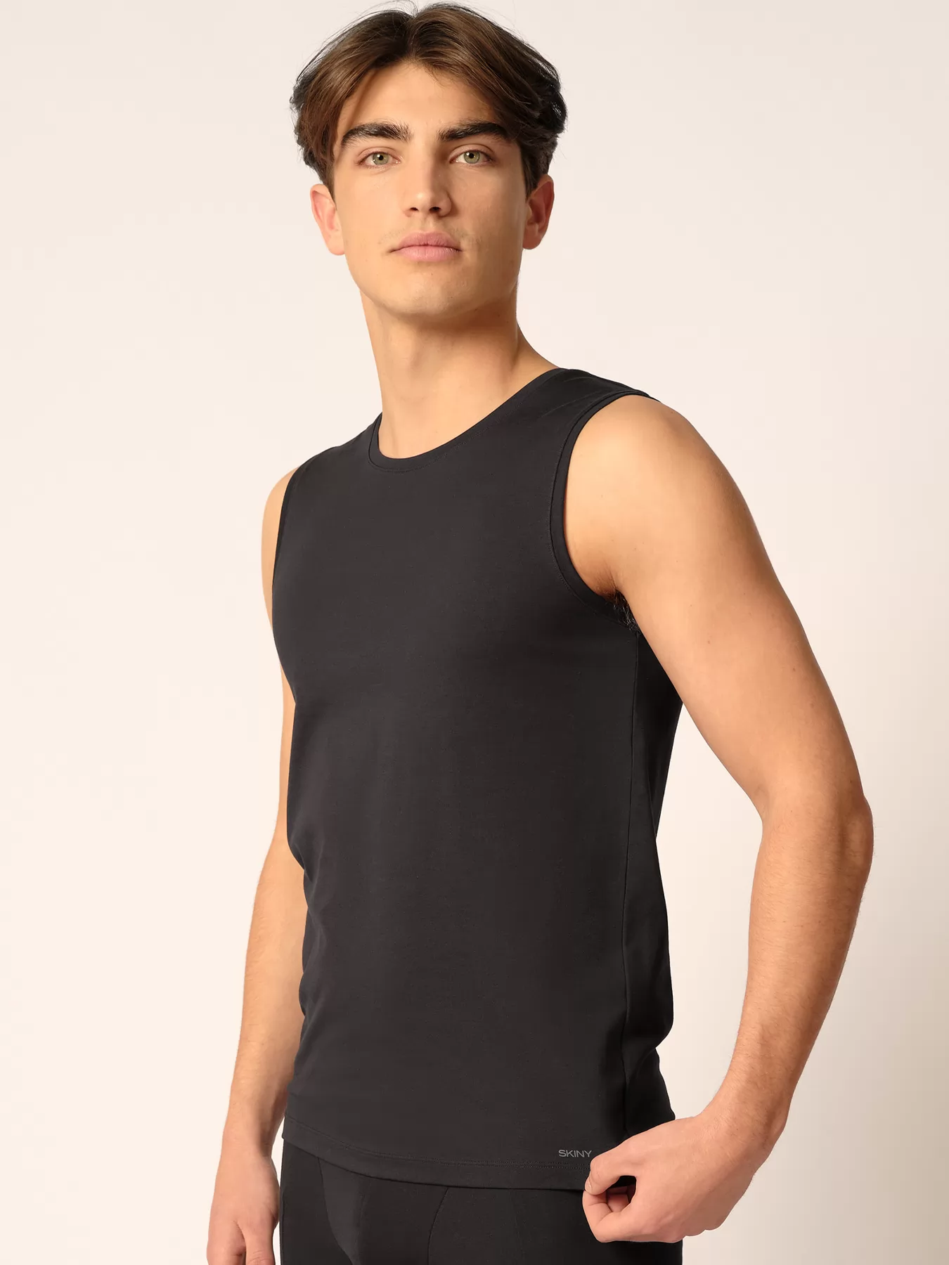 Czarny Koszulka męska Skiny Cotton Fresh 080982 - zdjęcie 1