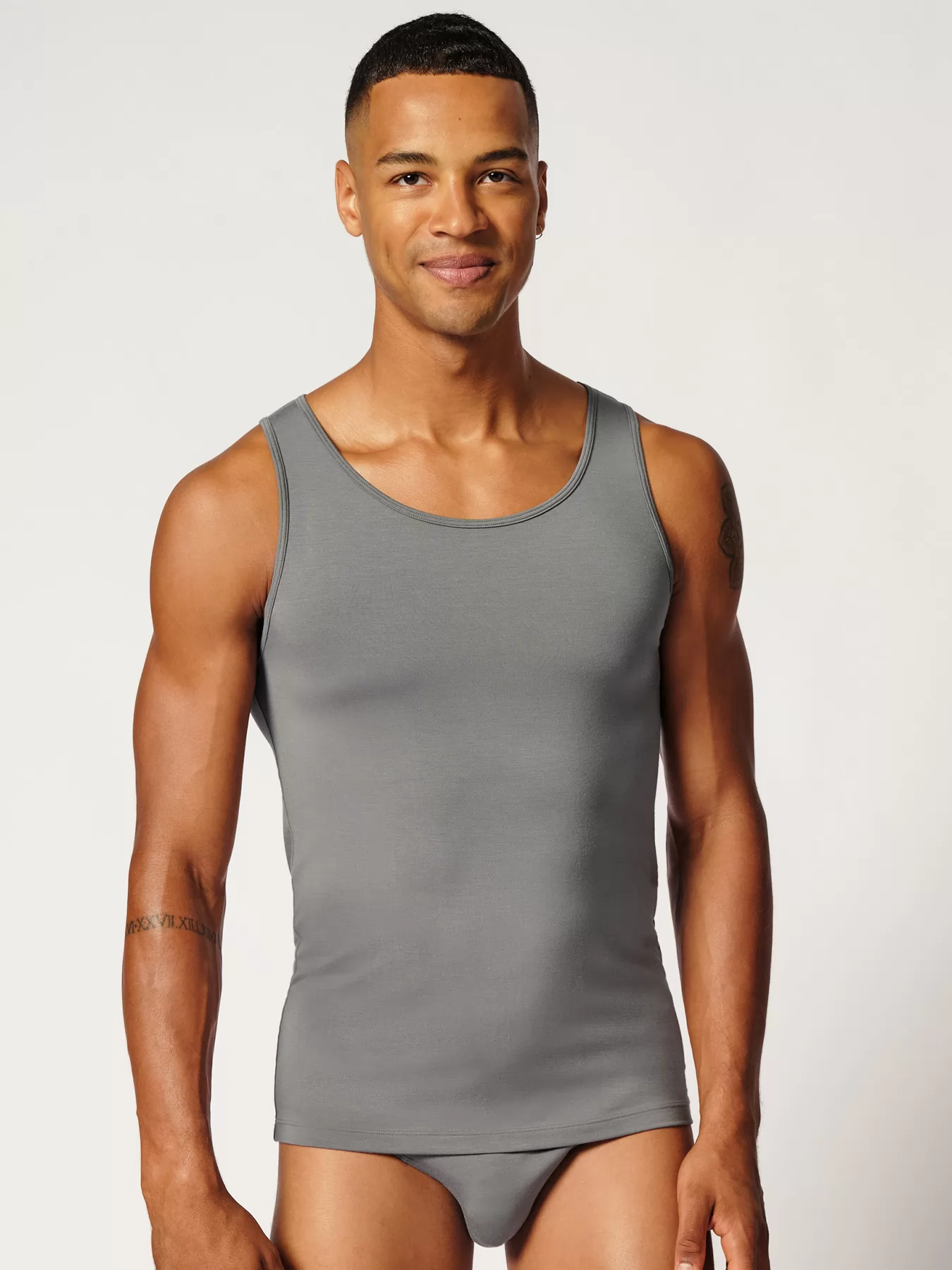 Srebrny, szary Podkoszulka męska Skiny Calmodal 081423 - zdjęcie 1