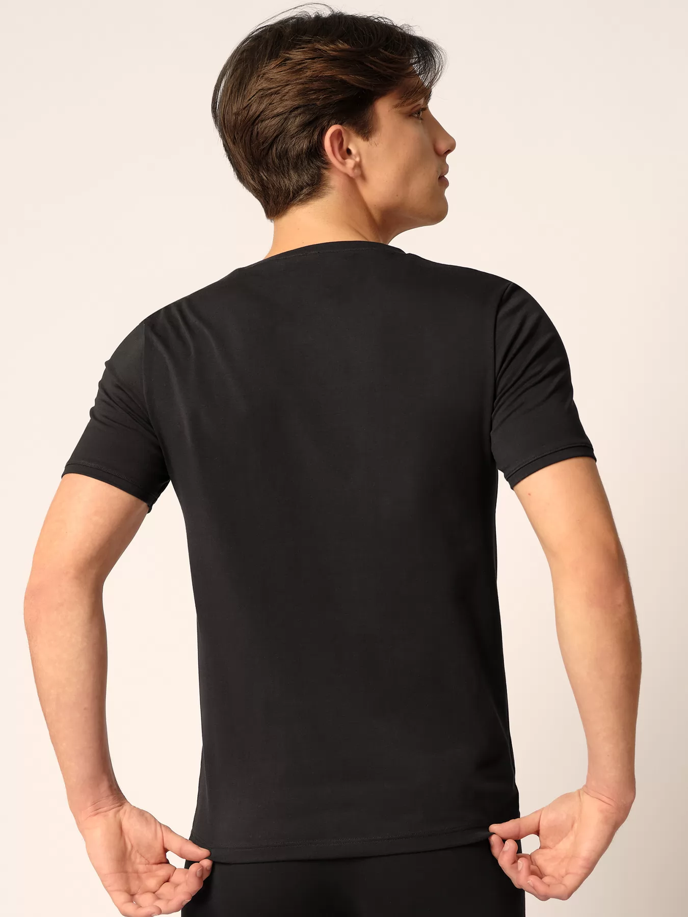 Czarny Koszulka męska Skiny Cotton Fresh 080983 - zdjęcie 2