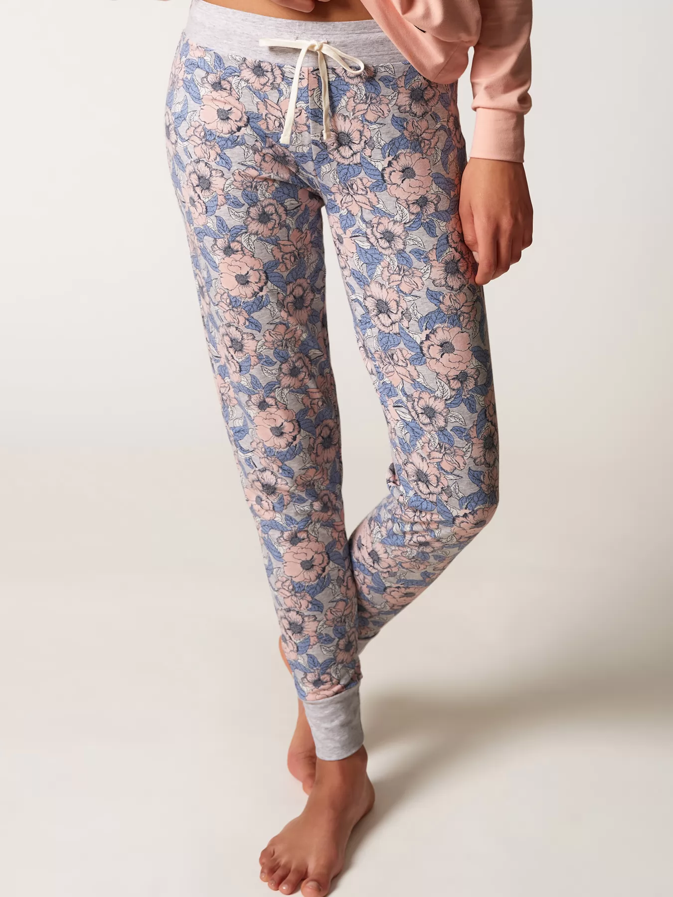 Różowy, szary, wielobarwny Spodnie damskie Skiny Every Night in Mix&Match 080790 - zdjęcie 1