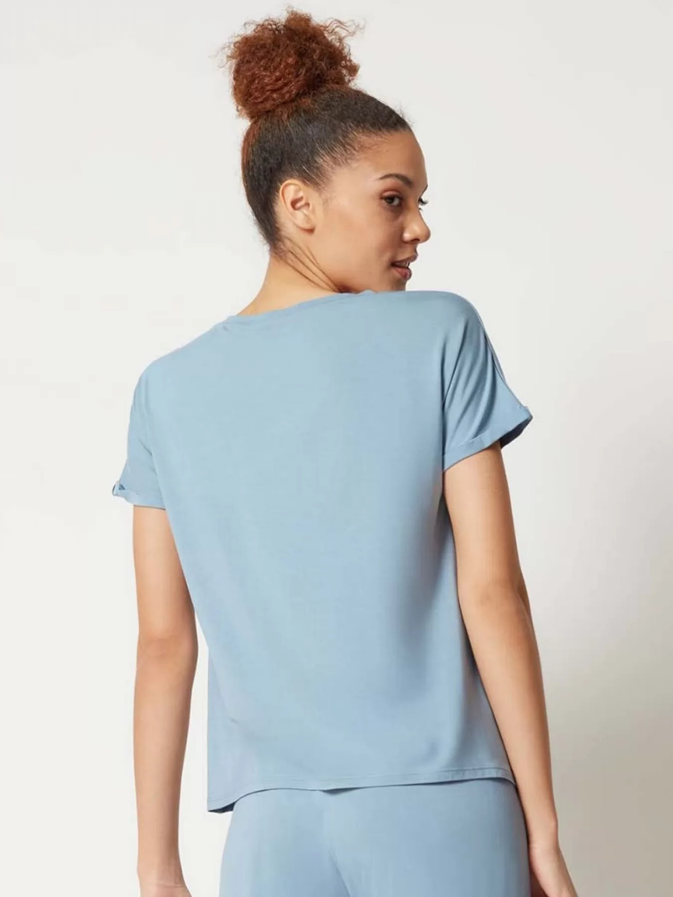 Niebieski Koszulka damska Skiny Every Night in Mix&Match 080774 - zdjęcie 2