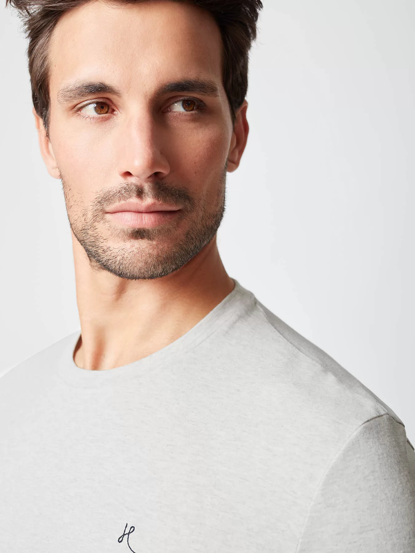 Szary Koszulka męska Huber Basic Selection 117101 - zdjęcie 3