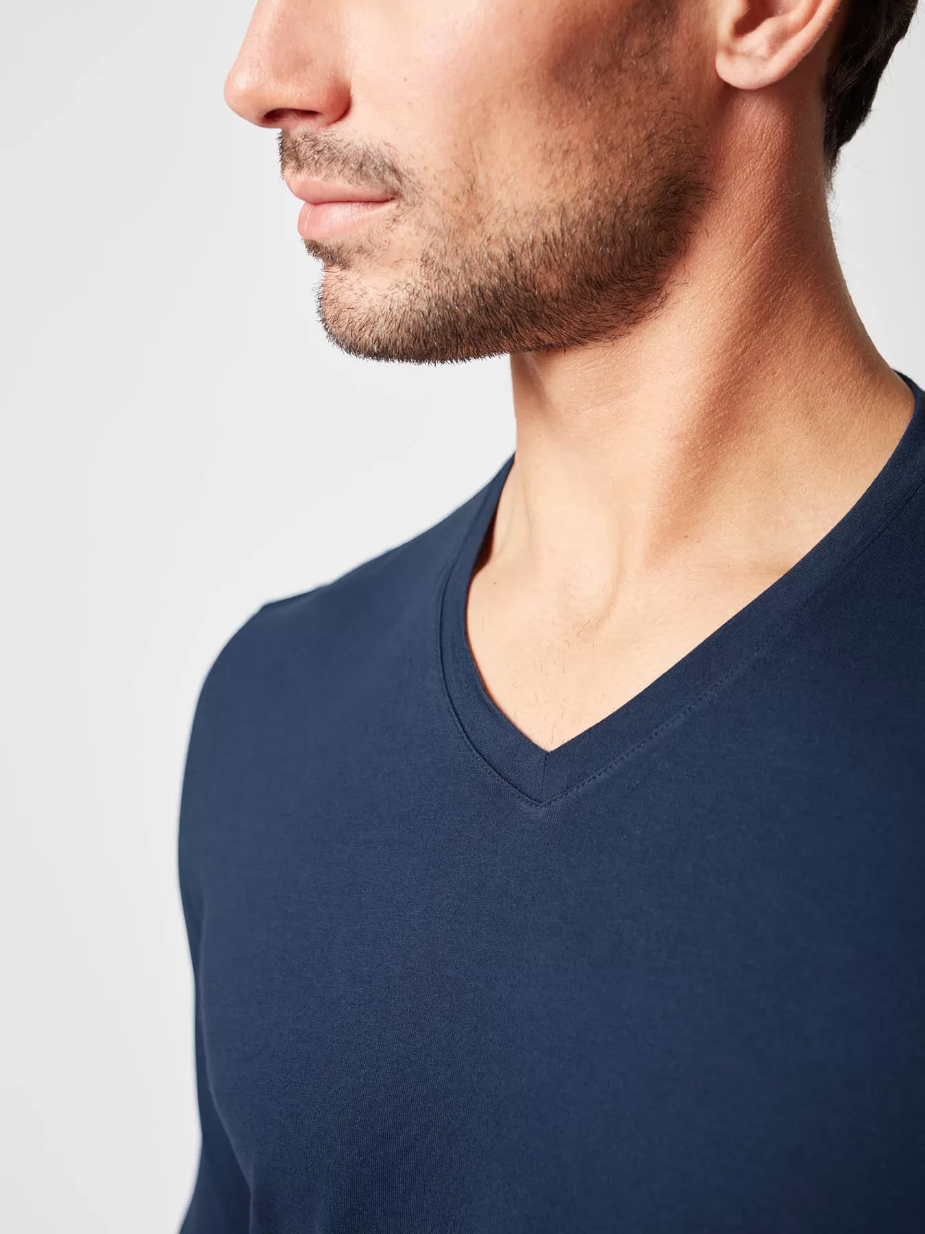 Granatowy Koszulka męska Huber Basic Selection 117102 - zdjęcie 3