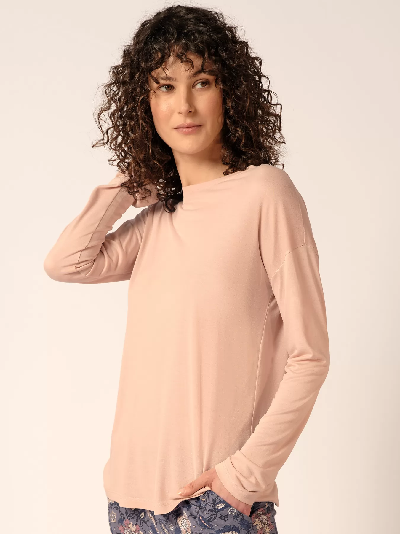 Pudrowy róż Koszulka damska Huber Basic Selection 019005 - zdjęcie 1