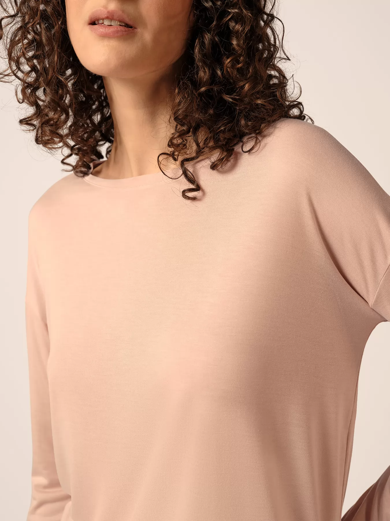 Pudrowy róż Koszulka damska Huber Basic Selection 019005 - zdjęcie 3