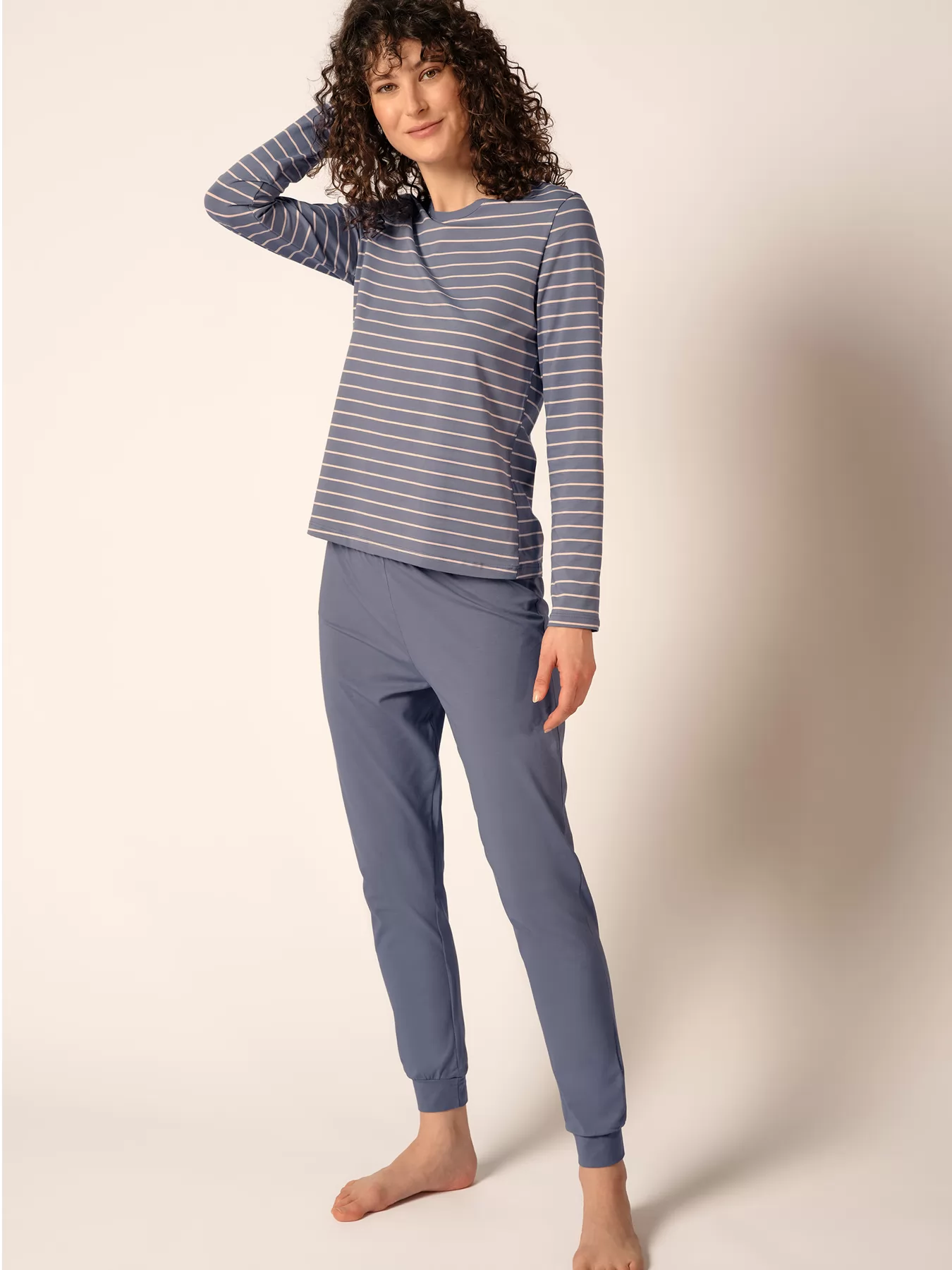 Niebieski Piżama damska Huber Basic Selection 019019 - zdjęcie 1