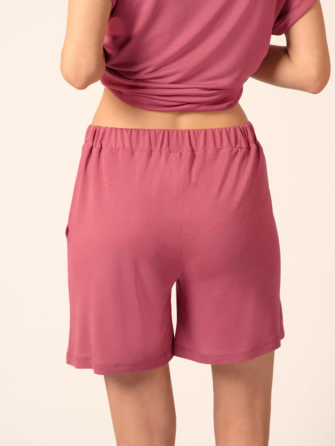 Różowy Spodenki damskie Huber Basic Selection 019007 - zdjęcie 2